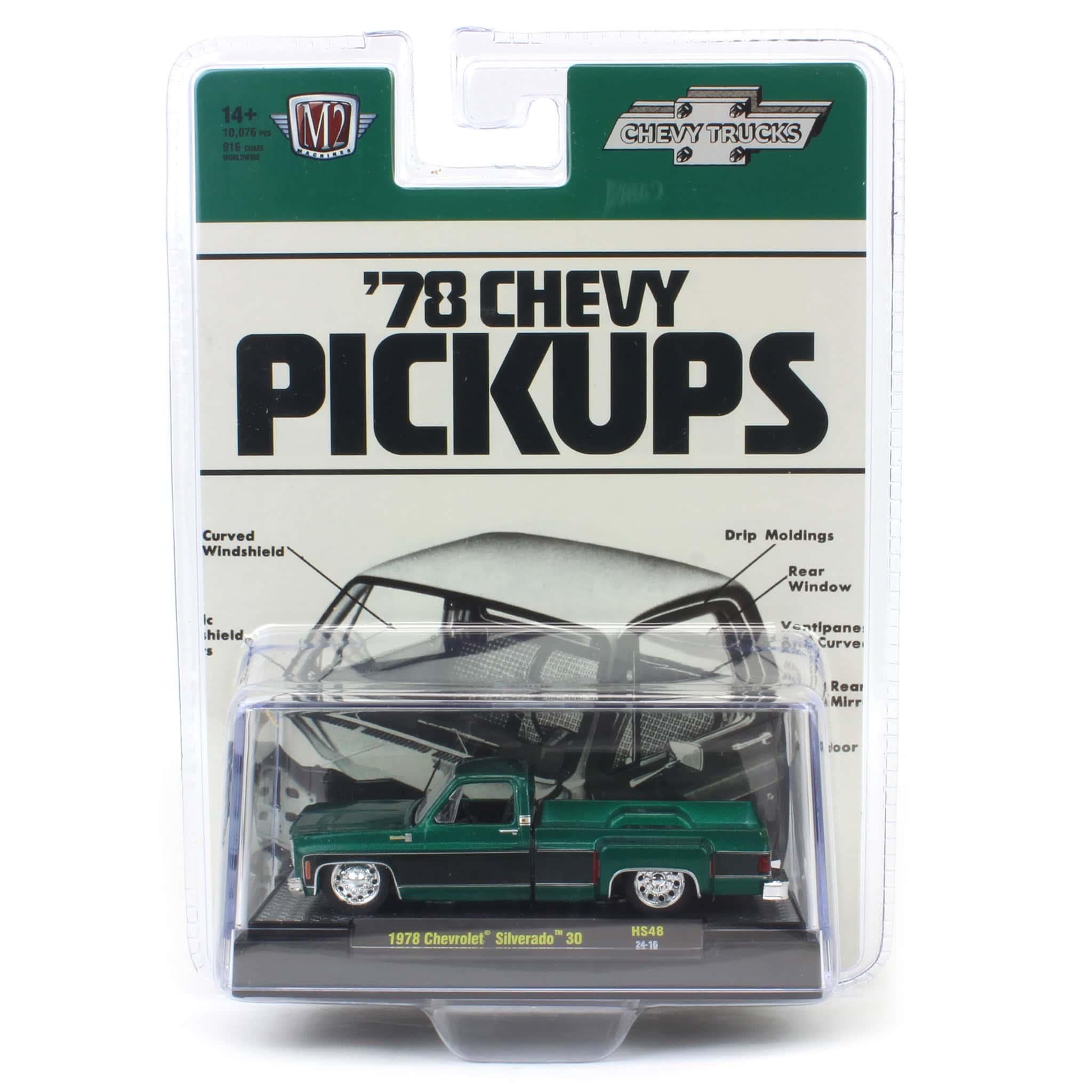 Collectibles M2 Machines Hobby Exclusive 1/64 Scale Diecast 31500-HS48 1978 Chevy Silverado 30 Metallic Green