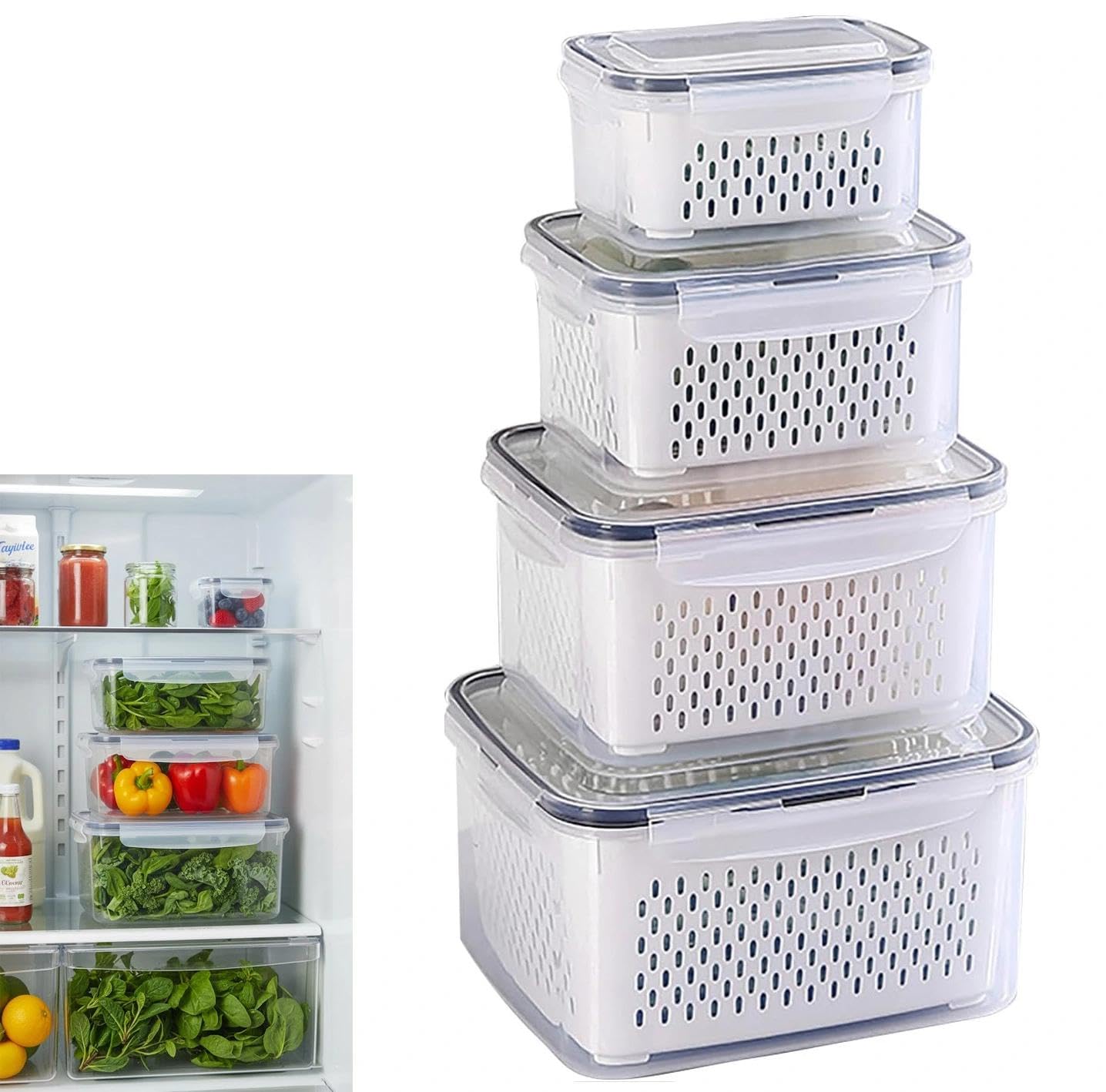 STOUCLA Kühlschrank organizer,Obst aufbewahrung kühlschrank,4 Größen