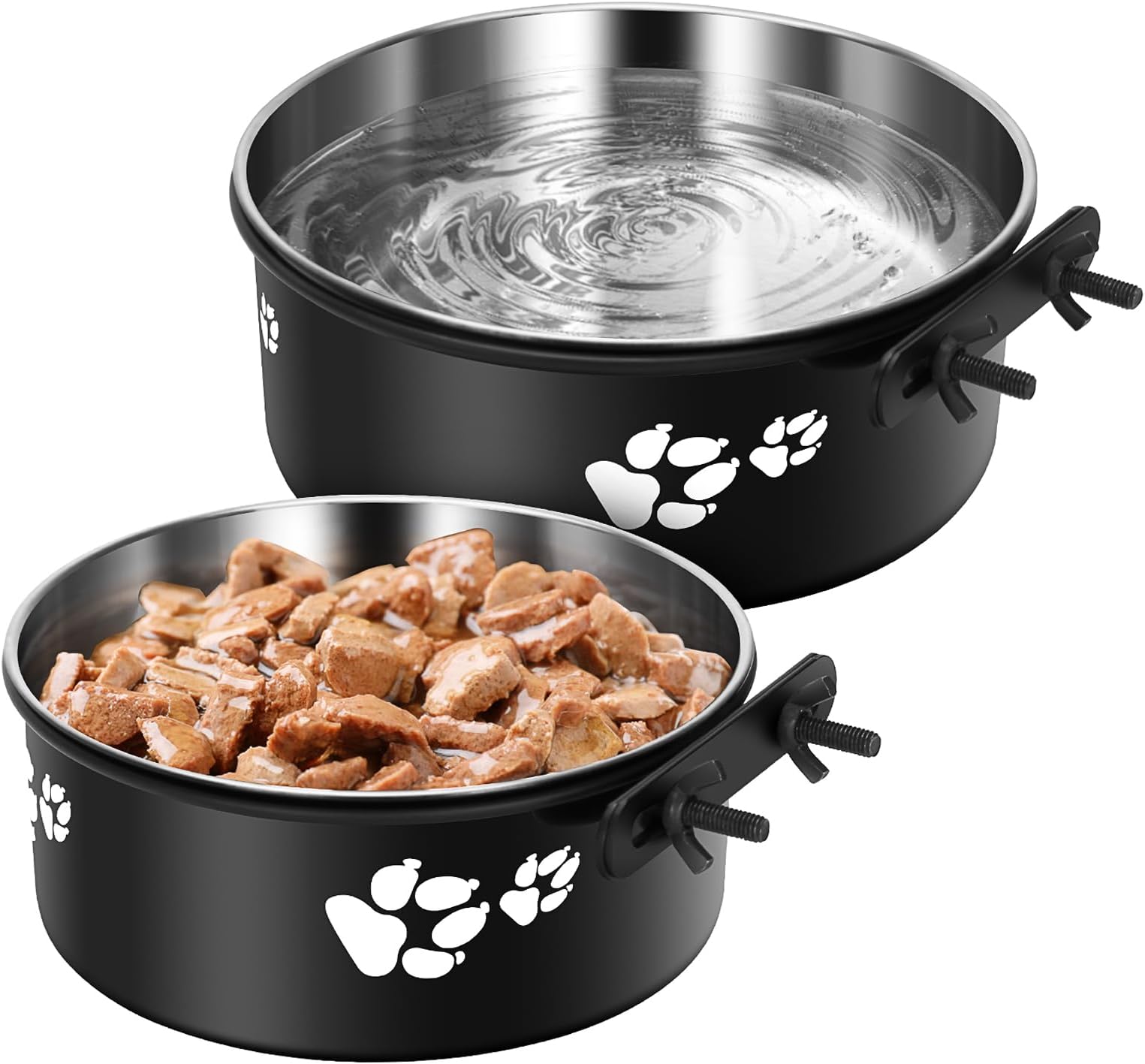 Pet Supplies 6 Pcs Dog Crate Water Bowl No Spill Stainless Steel Pet Bowl Hanging Kennel Water