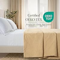 Vista 5 de Threadmill Mantas de algodón de lujo para cama de tamaño Queen Manta de tamaño Queen 100% algodón para todas las estaciones Aster Jacquard