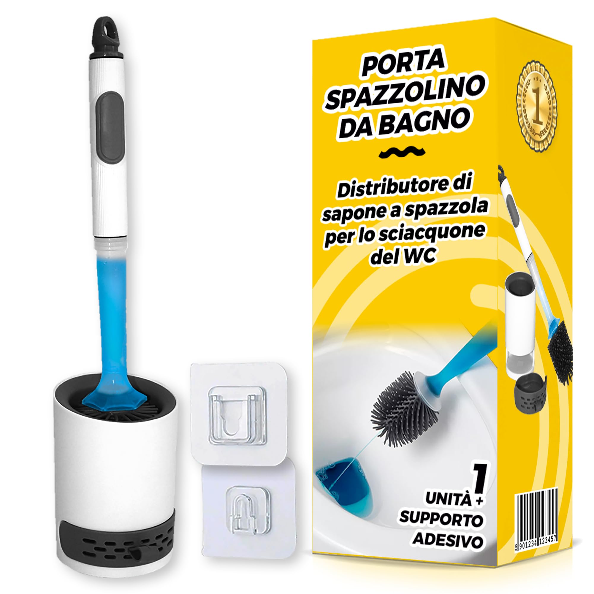 Set 2 In 1 Per WC: Stantuffo E Scopino Con Supporto Nero – Uptronic - 5