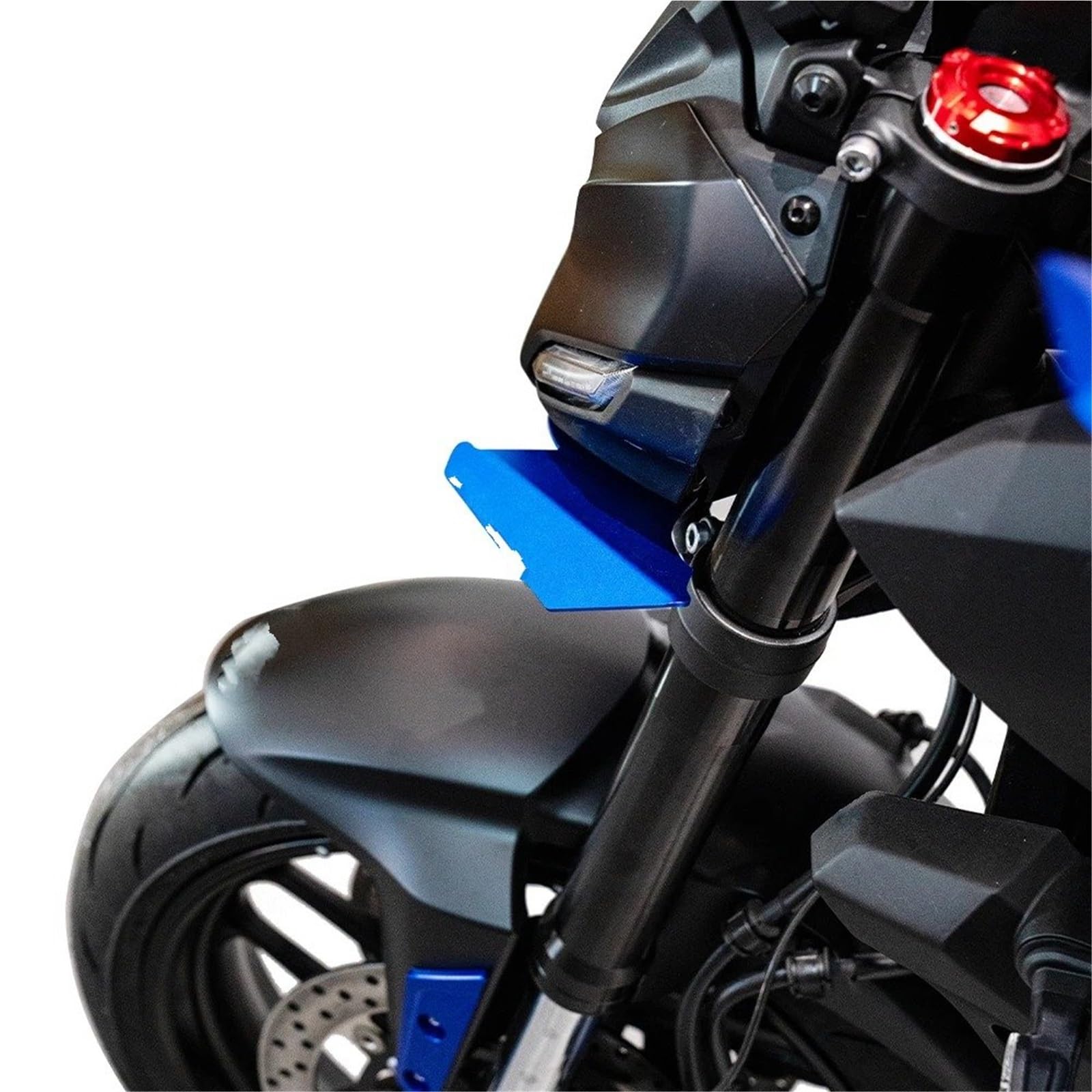 Spoiler Moto Per MT07 Per MT-07 2025 2026 Accessori Moto Spoiler Frontali In Alluminio Aerodinamico Winglet Ala Anteriore Nuda(Nero)