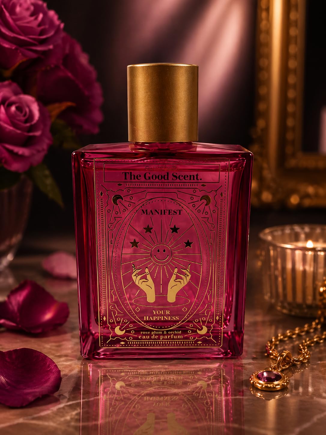 Manifest Your Happiness Eau de Parfum by The Good Scent, 3.4 FL OZ, 100 ml, notes of Lime, Lavander Boom, Coconut, White Orchid, Vanilla Bean