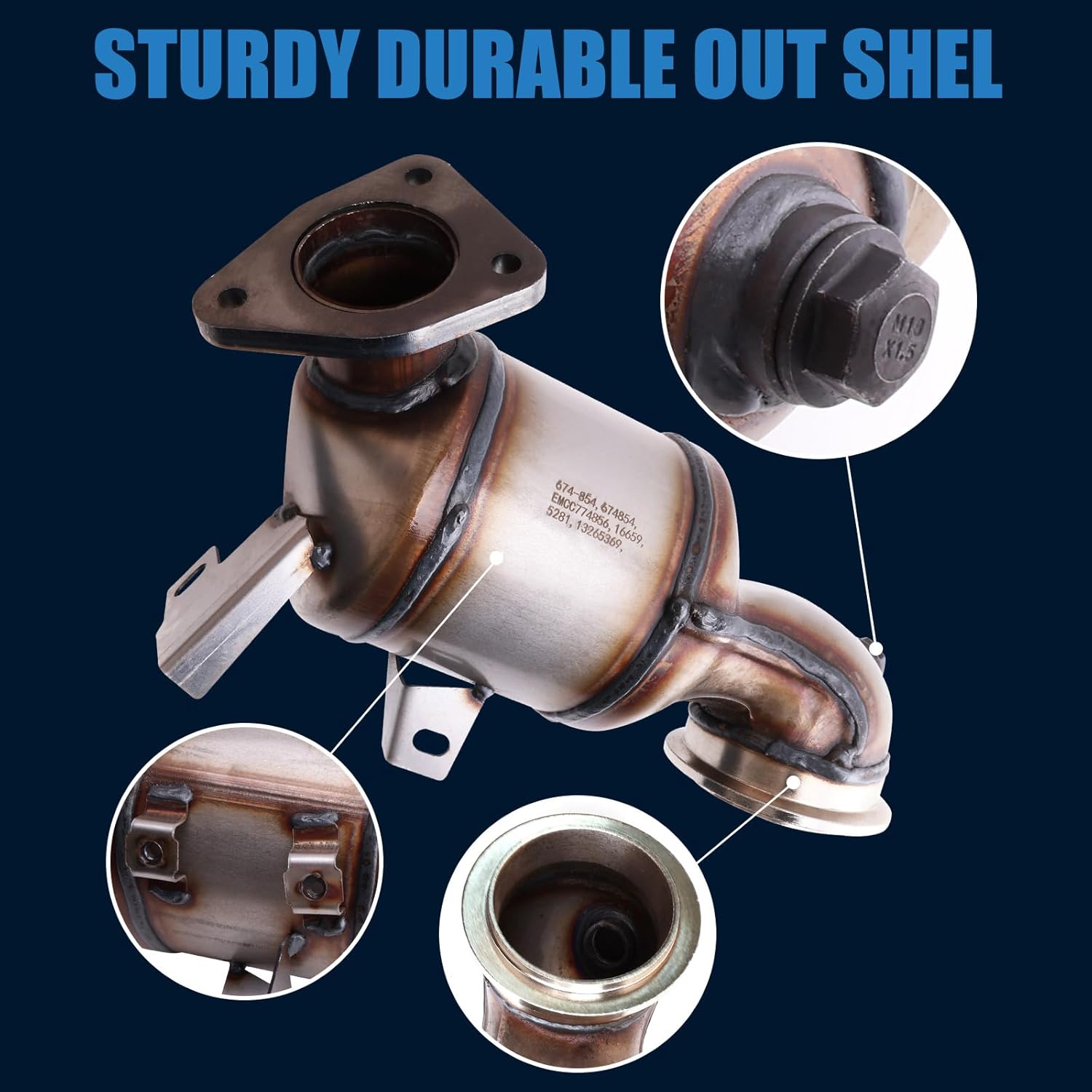 Catalytic Converter Compatible with 2011-2016 Cruze 1.4L, 2012-2020 Sonic 1.4L, 2013-2021 Encore 1.4L, 674-854, 674854, 13265369, 19420225, 25196720, 55578984, Manifold Catalytic Converter