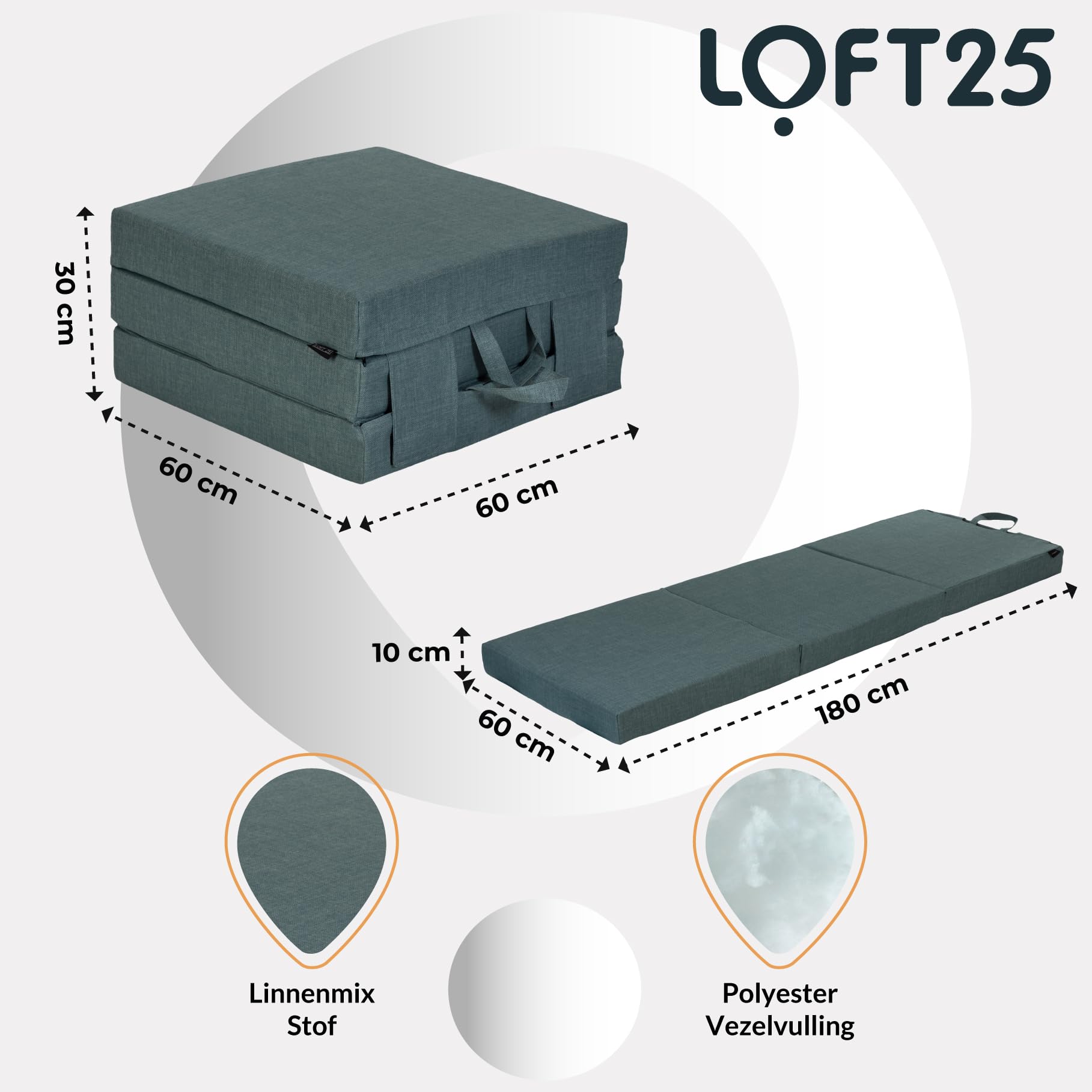 POKAR Opvouwbaar Matras 3-Delig Campingmatras Campingbed Bed Gastenbed