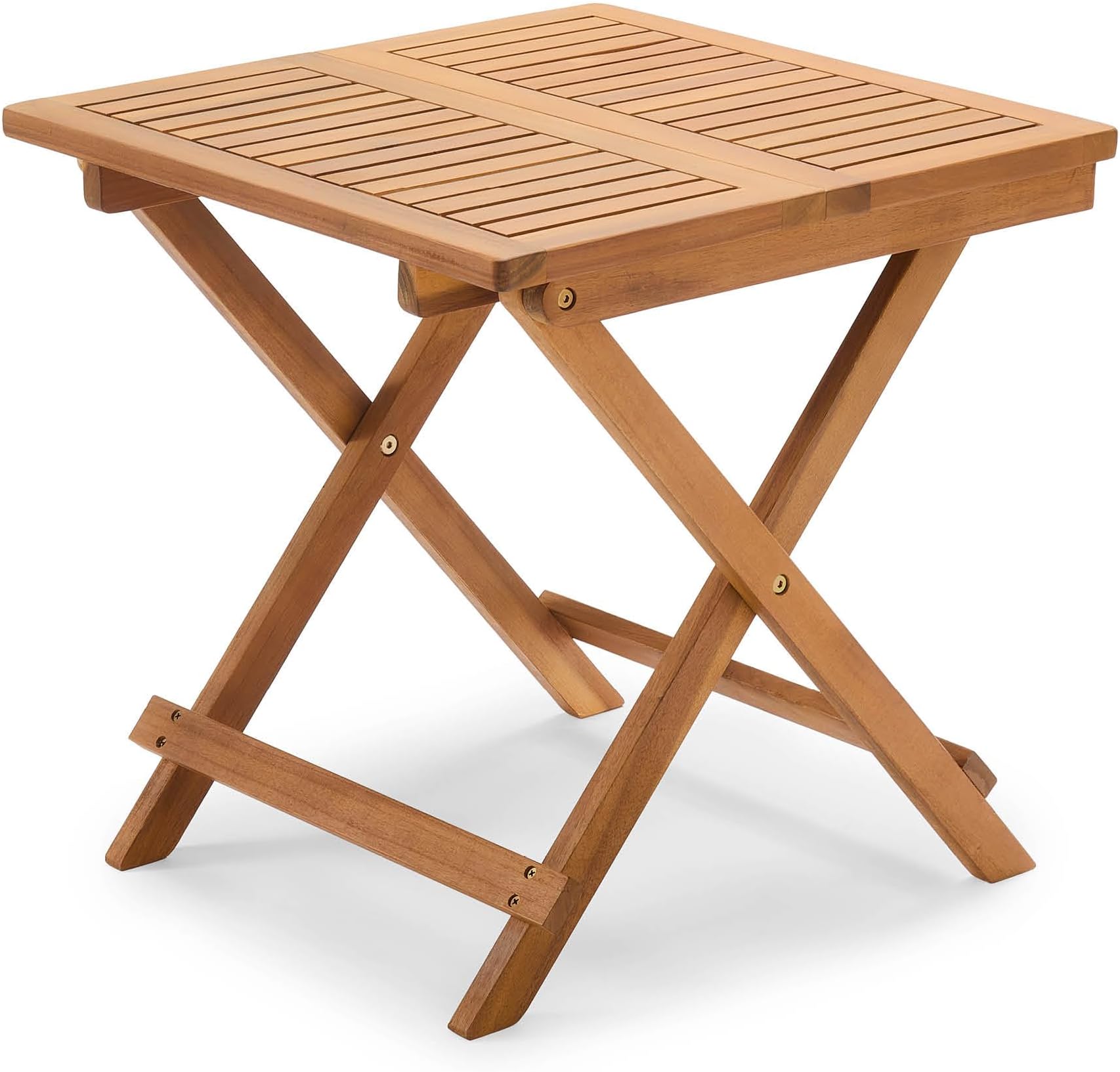 VonHaus Garden Side Table - Adirondack Acacia Hardwood Folding Outdoor Coffee Table with Teak Oil Finish - Durable Weather Resistant Wood for Patio & Deck - Hudson