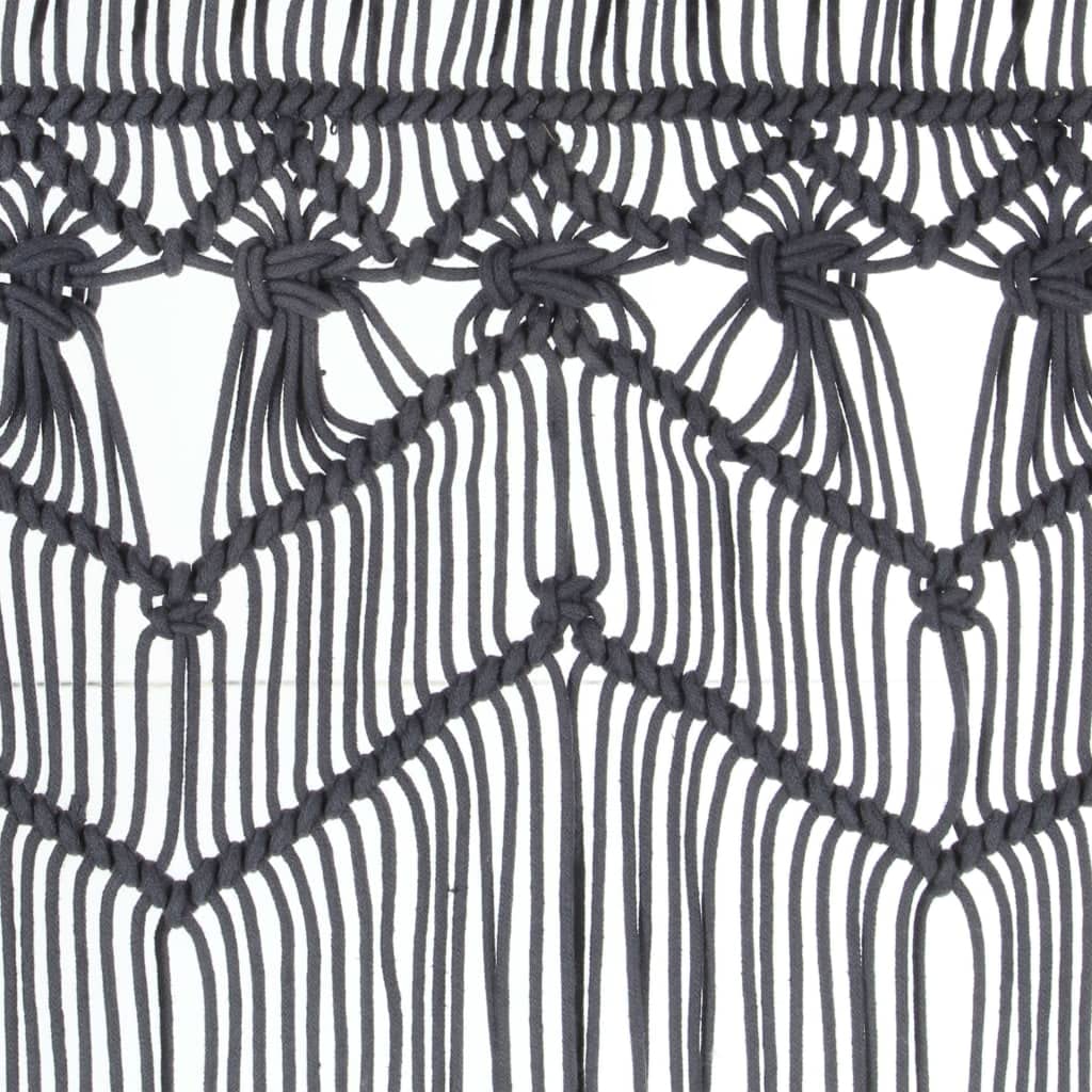 Rideau en macramé Anthracite 140x240 cm Coton Salon A | Thermique Isolant Lumiere et Anti Chaleur Rideau Fenêtre pour Chambre et Intérieur