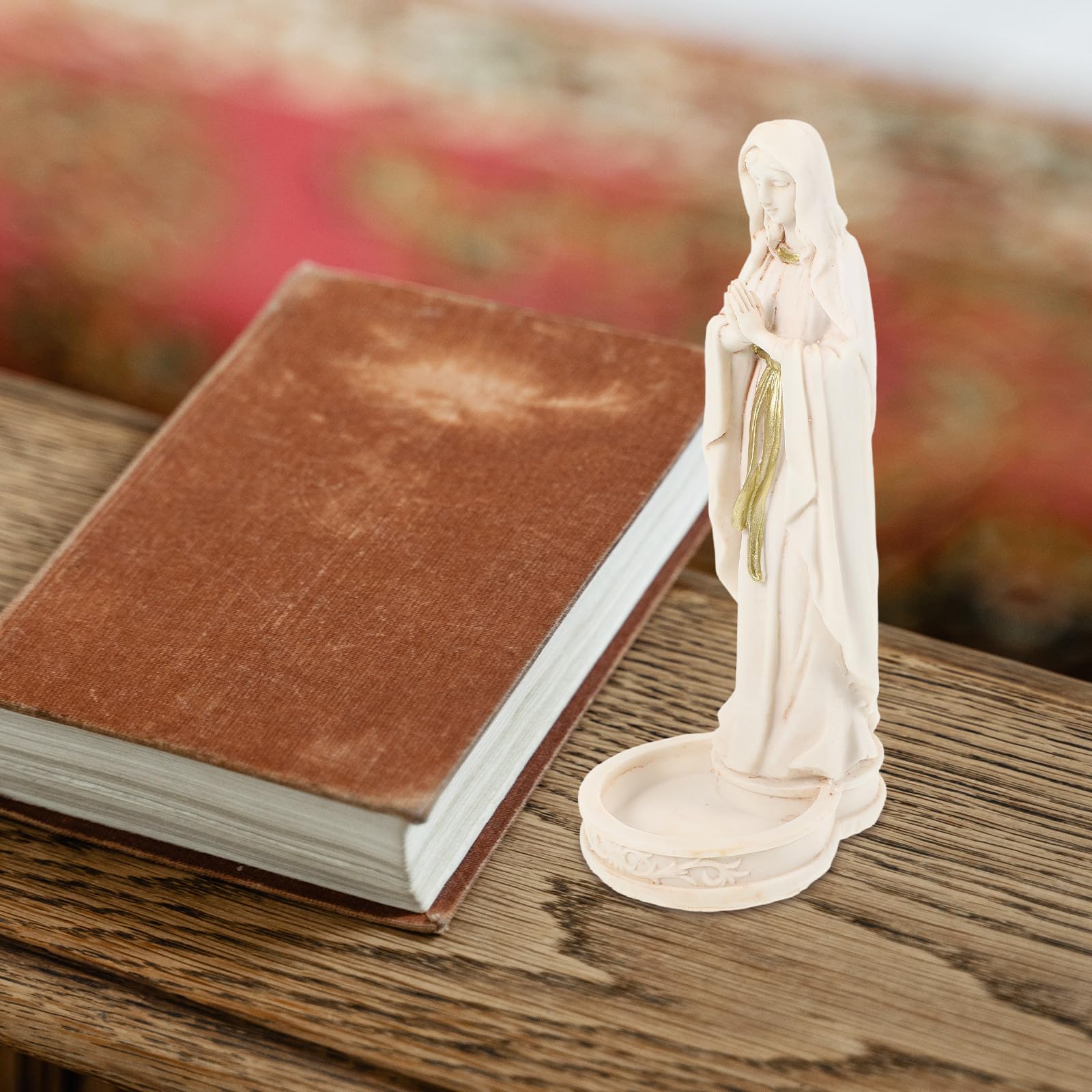 Statua Decorazione Versatile della Vergine in Resina Bianca e Facile da Mantenere Eleganza Artistica per Soggiorno e Fotografia