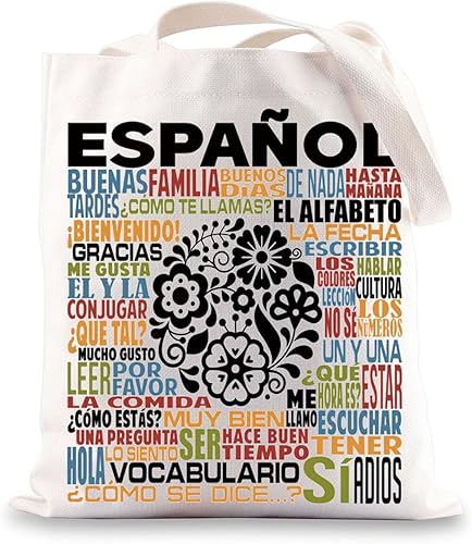 Bolsa de lona en español Regalo para profesor de español, regalo en español, bolsa de hombro para mamá española