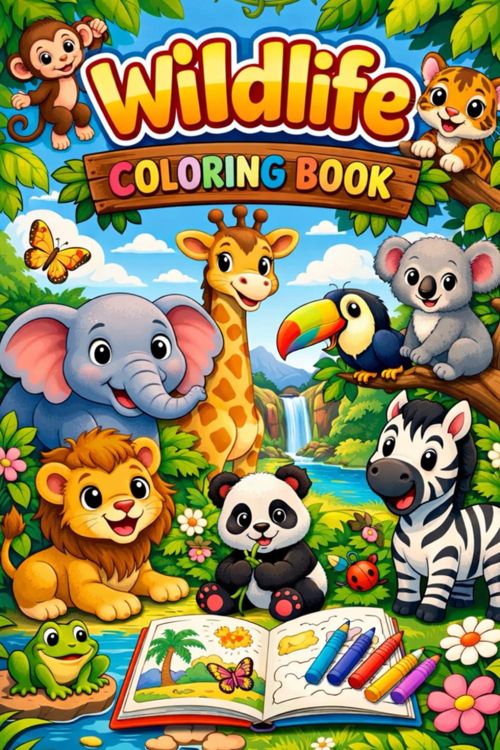 Wildlife Coloring Book: “Meet the Wild Animals – Color Them All!”