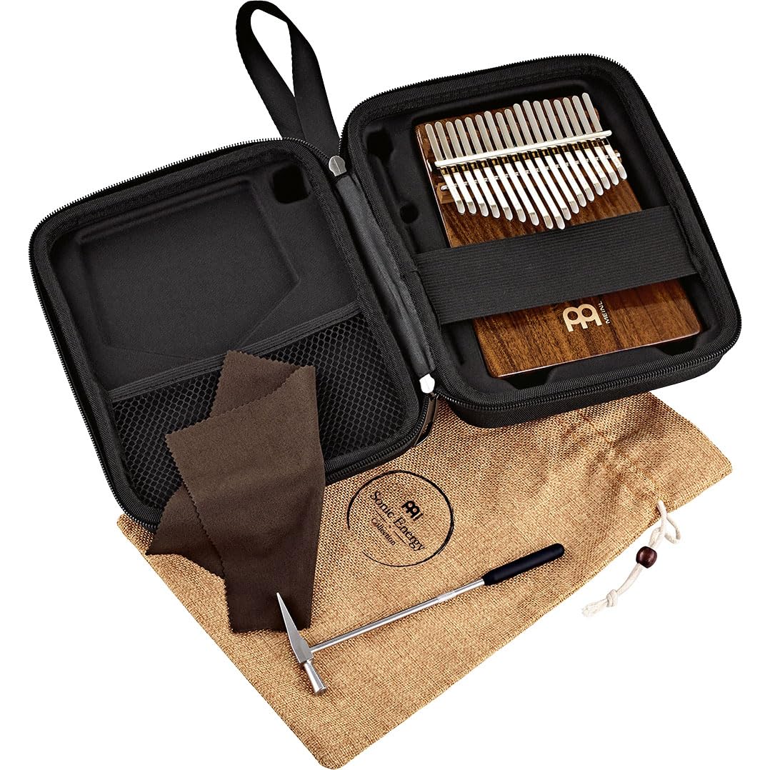 Kalimba Sonic Energy Lite Drewno – 17 Dźwięków w Tonacji C-dur – do Medytacji, Sekcji Perkusyjnej i Jogi – Akacja – z Akcesoriami (KL1703S)