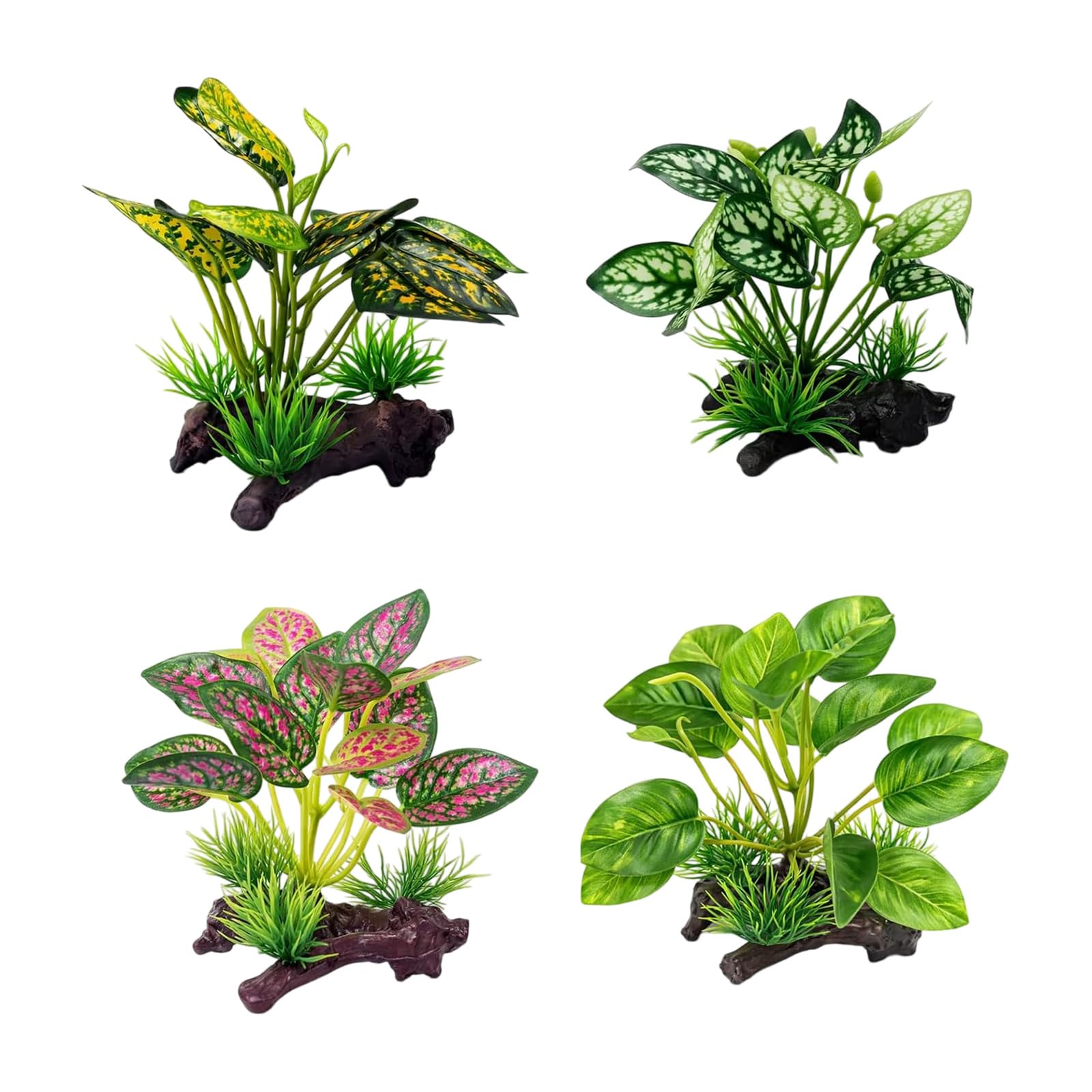 Snorvixre 4pcs Realistic Underwater Decorations Underwater Plant Aquariums Accessories for Freshwaters and Saltwater Aquariums Fish Tanks Landscaping