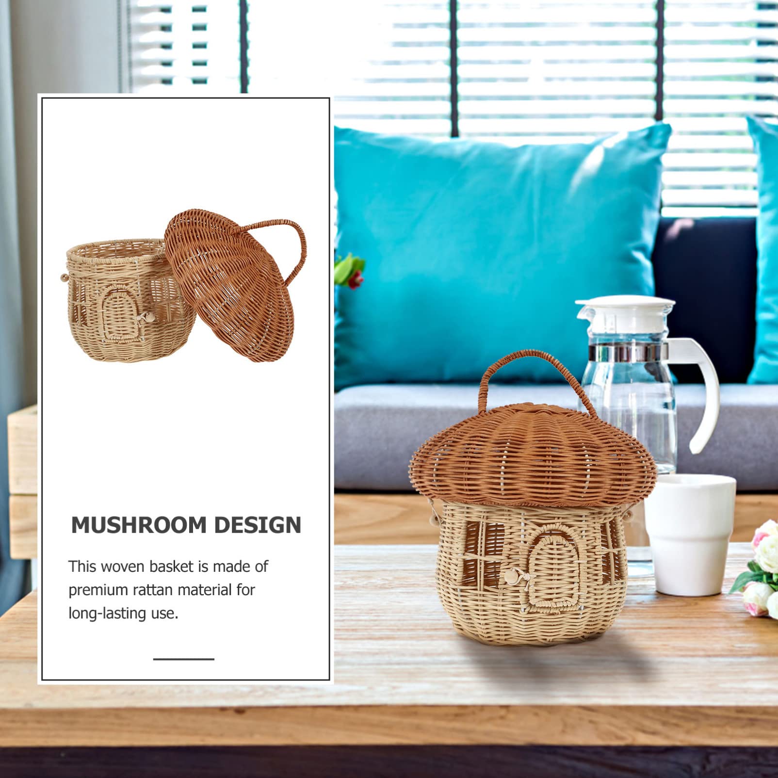 キノコ 木製バスケット　カゴバッグ 楽天市場】ふた付き バスケット きのこ型 バッグ かごバッグ キノコ