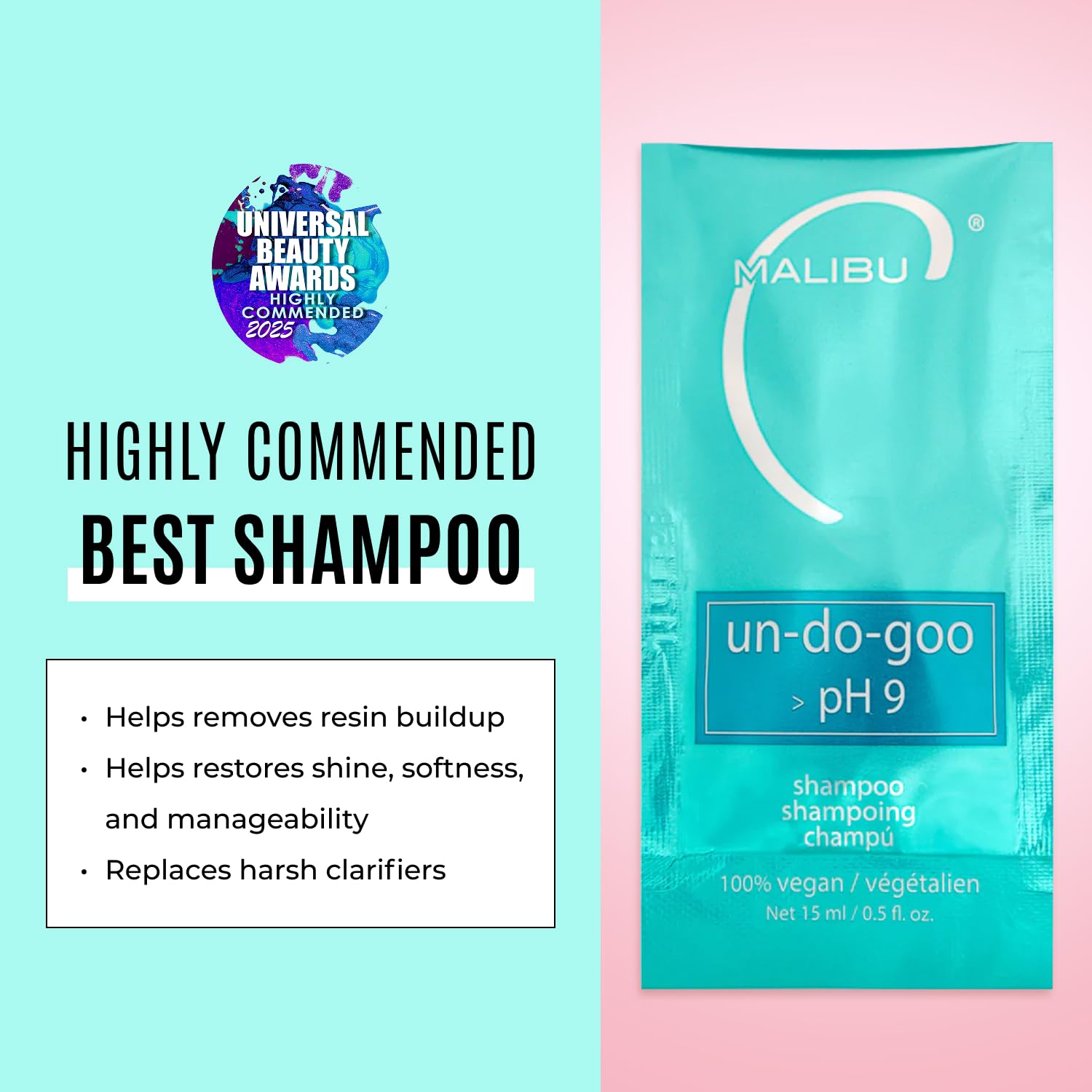 Malibu C Un-Do-Goo Clarifying Shampoo - Removes Product Build Up and Resins from Hair - Shine Restoring, Sulfate-Free Cleanser - Image 2