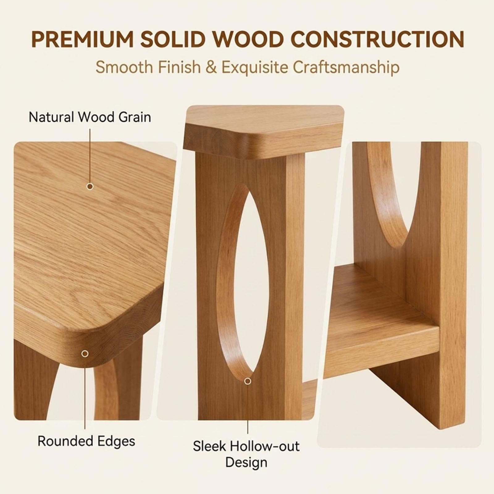 Tavolo Console Legno Massello, Mobile d'Ingresso Stretto per Spazi Piccoli