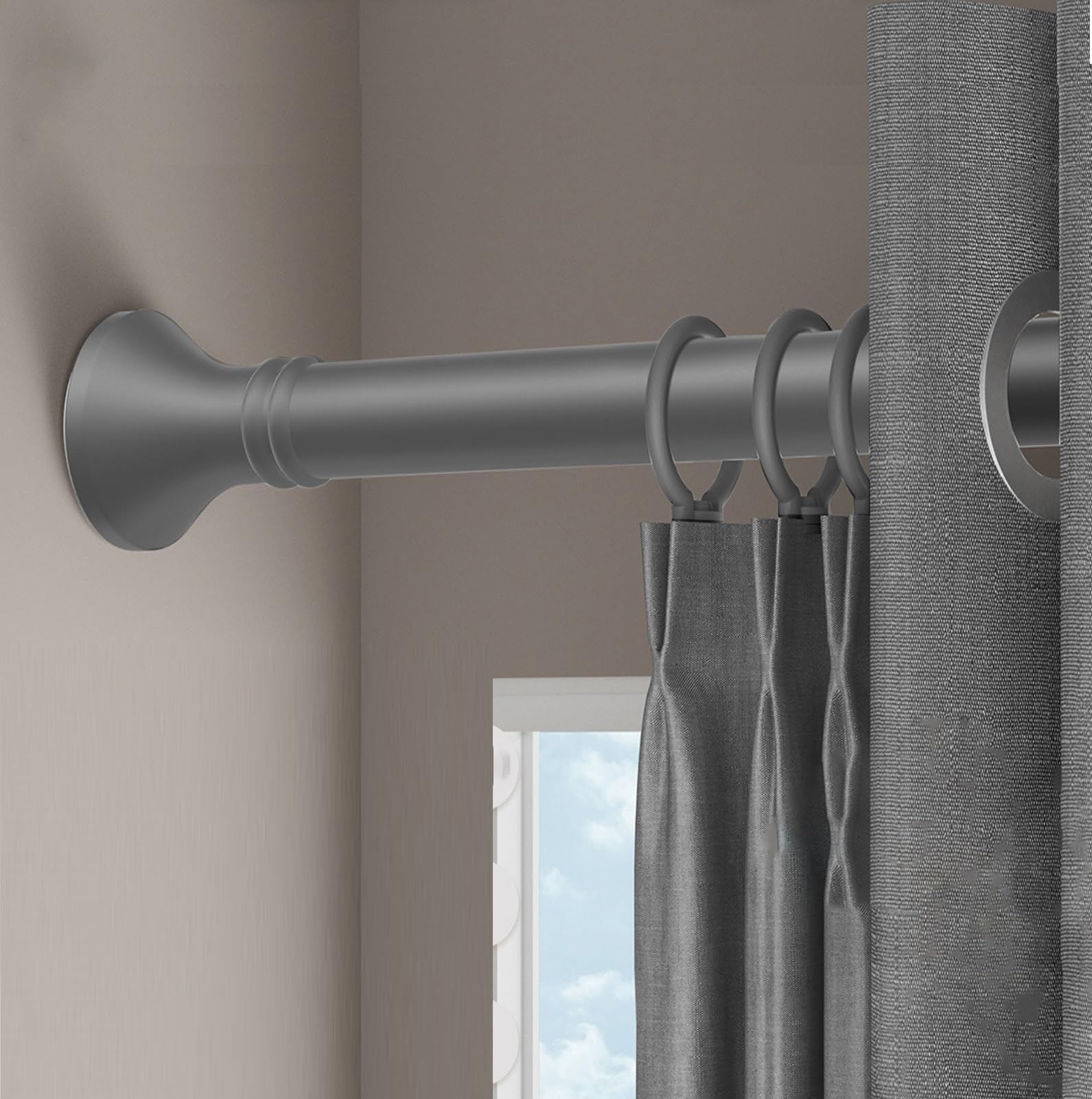 Tringle télescopique en acier inoxydable gris 300-500 cm haute durabilité pour pavillon