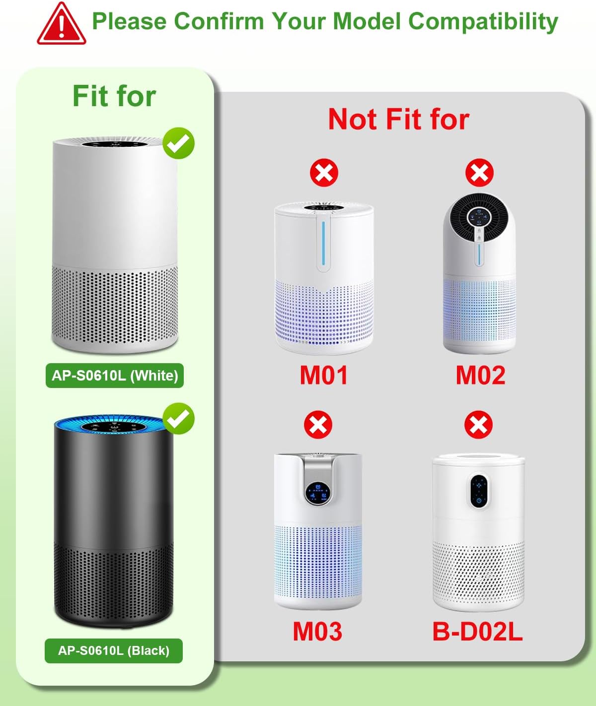 AP-S0610L Replacement Filter, Compatible with MOOKA AP-S0610L Air Purifier, 3-IN-1 Replacement Filter, Pre-filter & Activated Carbon filter for Pet Odors, 2 Pack - Image 2
