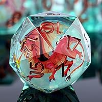 Vista 12 de DNDND Dados de Resina Ojo DND de Borde Afilado Dado de D&D con Estuche de Regalo para Juego de Dungeons and Dragons (Ojo de Dragón Verde)