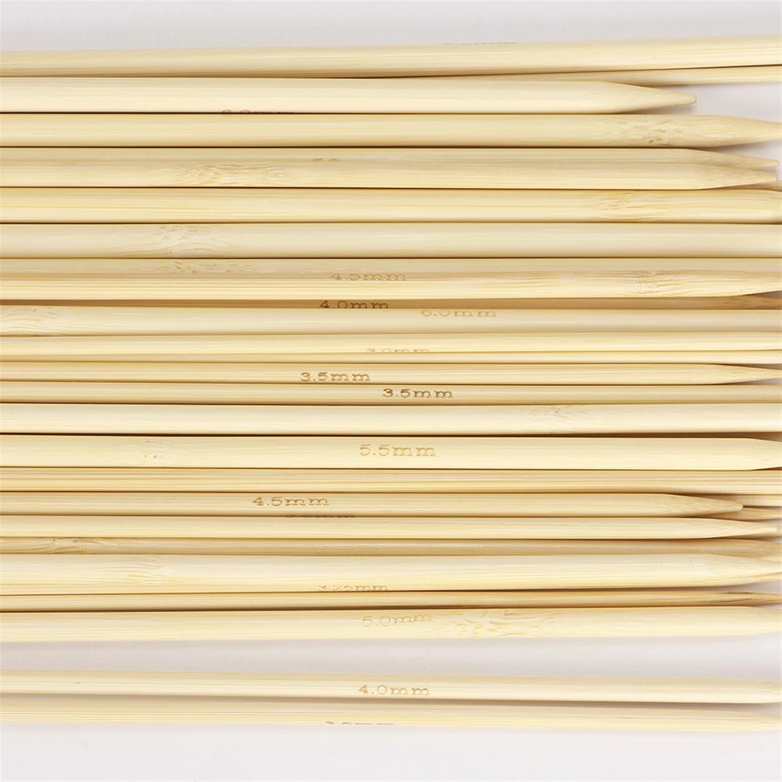 Igły tkackie, igły dziewiarskie 40 szt./zestaw Zestaw igieł dziewiarskich z podwójnymi końcami w 10 rozmiarach od 2,5 mm do 6,0 mm do projektów tkackich (35 cm-40 szt.)(25CM 40PCS)