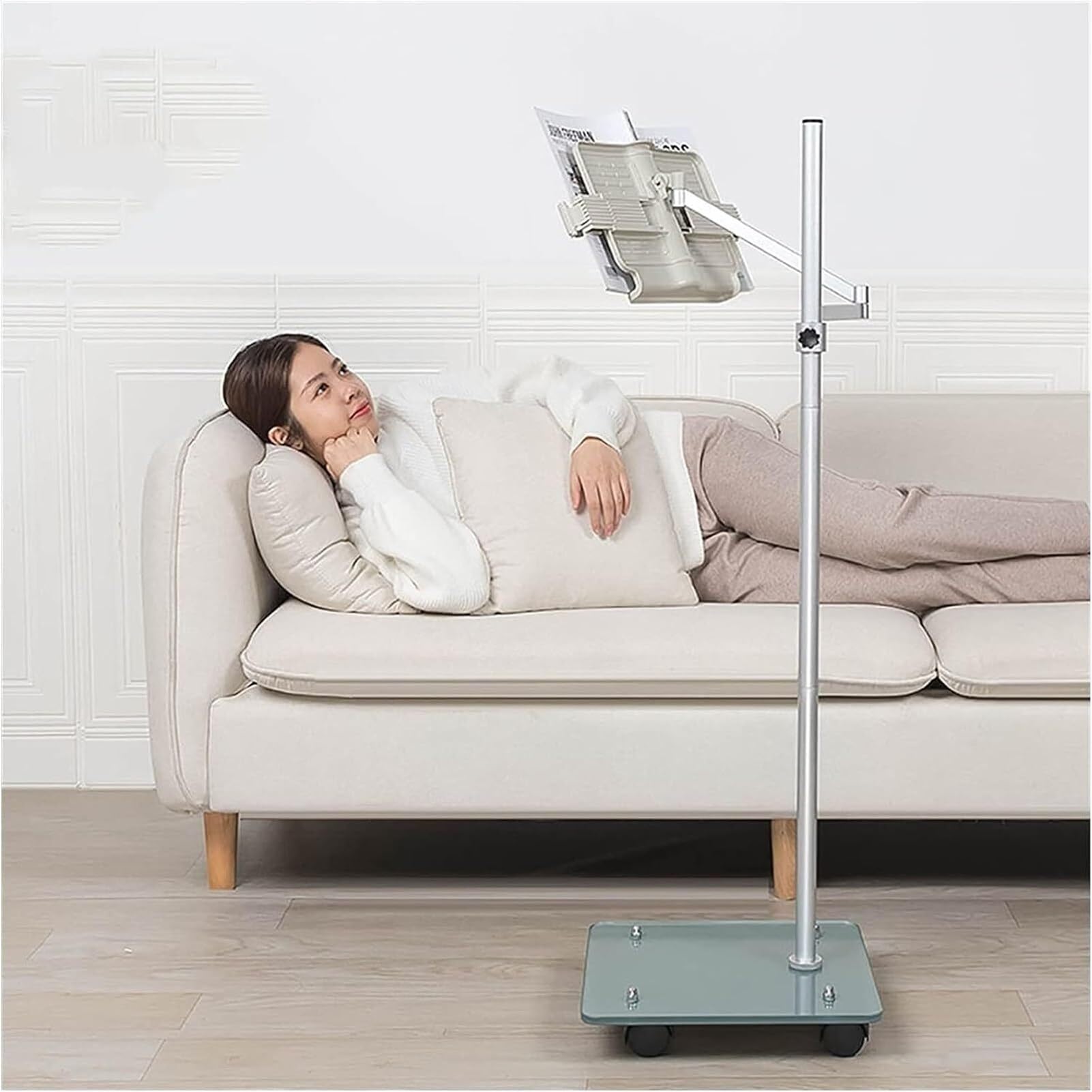 HYUARB Cook Book Stands and Holders for Cooking Sheet Music Stand Floor Book Stand Laptop Floor Stand with
