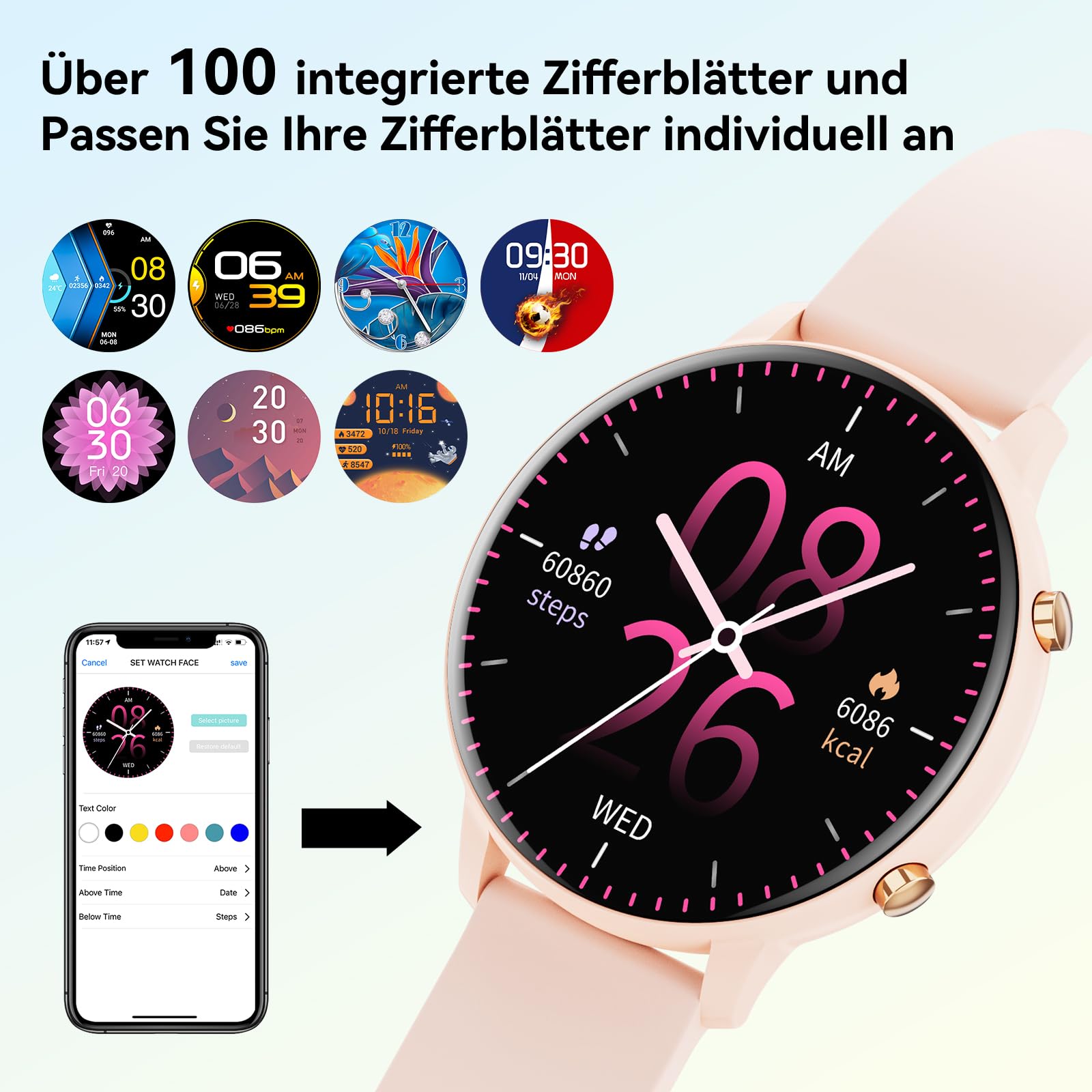 Hwagol Smartwatch Damen Herren, 1.39" Zoll Touchscreen Smart Watch mit Bluetooth Anrufe, Uhr Damen Herren mit 140+ Sportmodi SpO2 Pulsuhr Schlafmonitor Schrittzähler, Armbanduhr für iOS Android