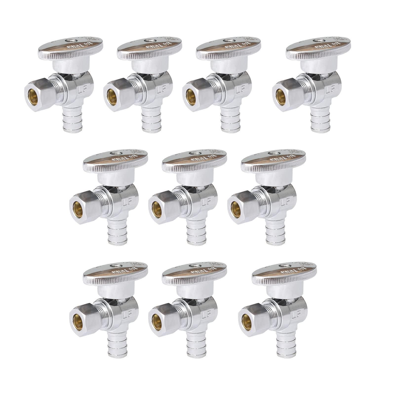 Buy GUOFIS 10 Pack Angle Stop Valve,1/4 Turn Water Shut Off Valves,1/2