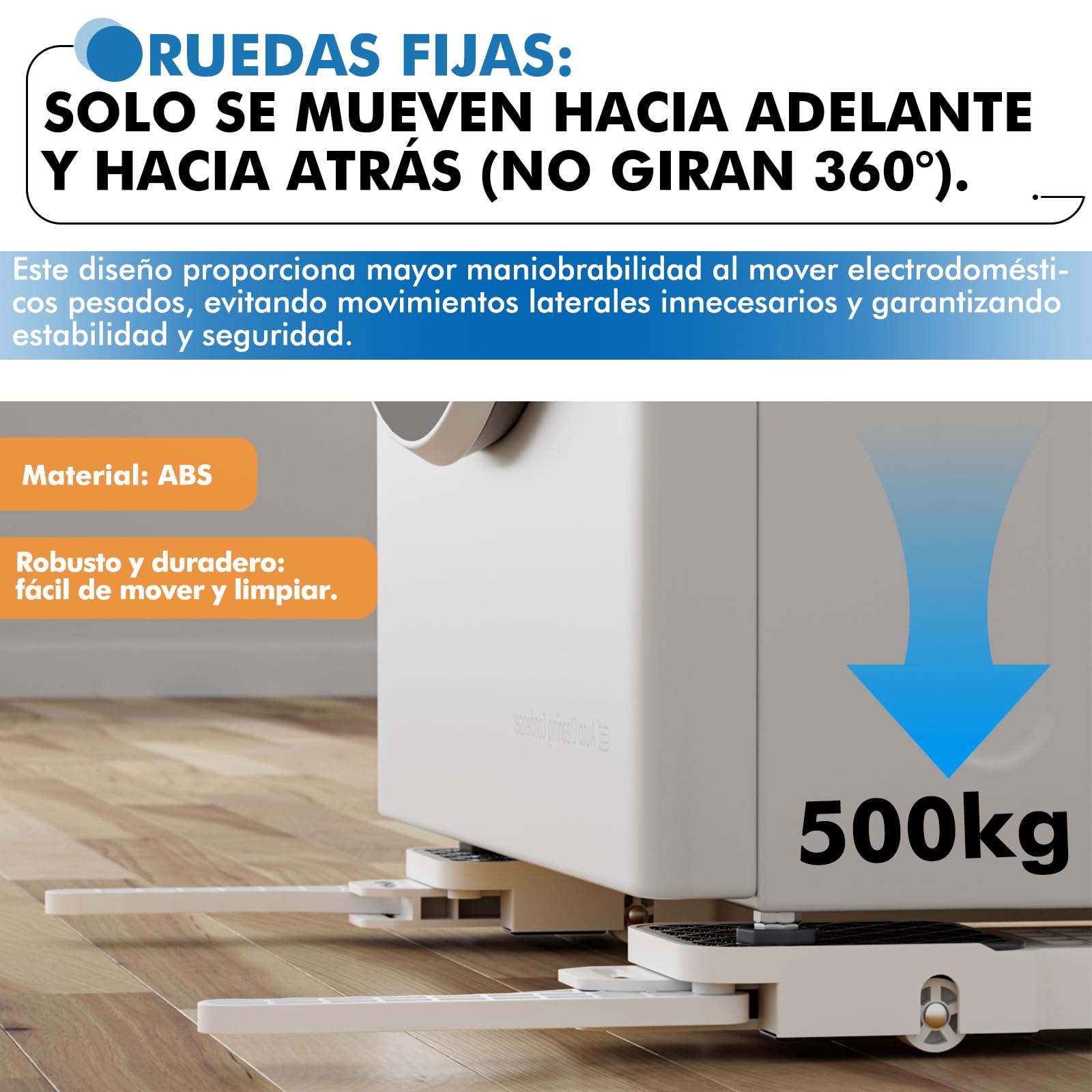 DEWEL Base Lavadora con Ruedas Elevables, Soporte para Frigorífico y Secadora, Fácil de Mover, Antivibración, Carga Máxima 500 Kg, Altura 3,4 cm,Blanco (Anch: 33–55 cm, Larg: Ilimitado)