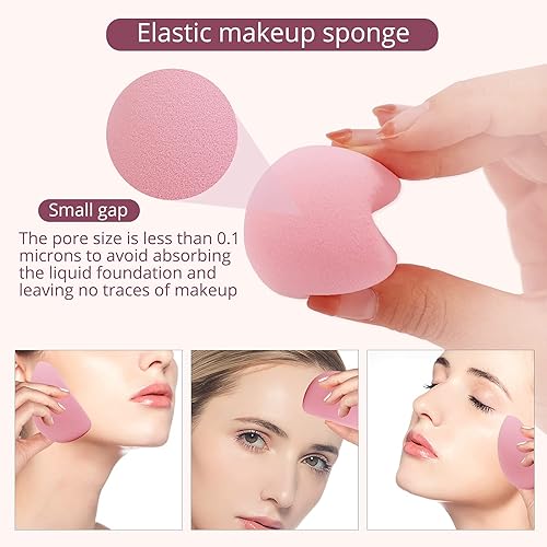 Miniatura 6 de BEAKEY Esponja de maquillaje Flat Duo de 6, esponja de mezcla de látex súper suave para aplicación impecable, líquido, crema, polvo, diseño