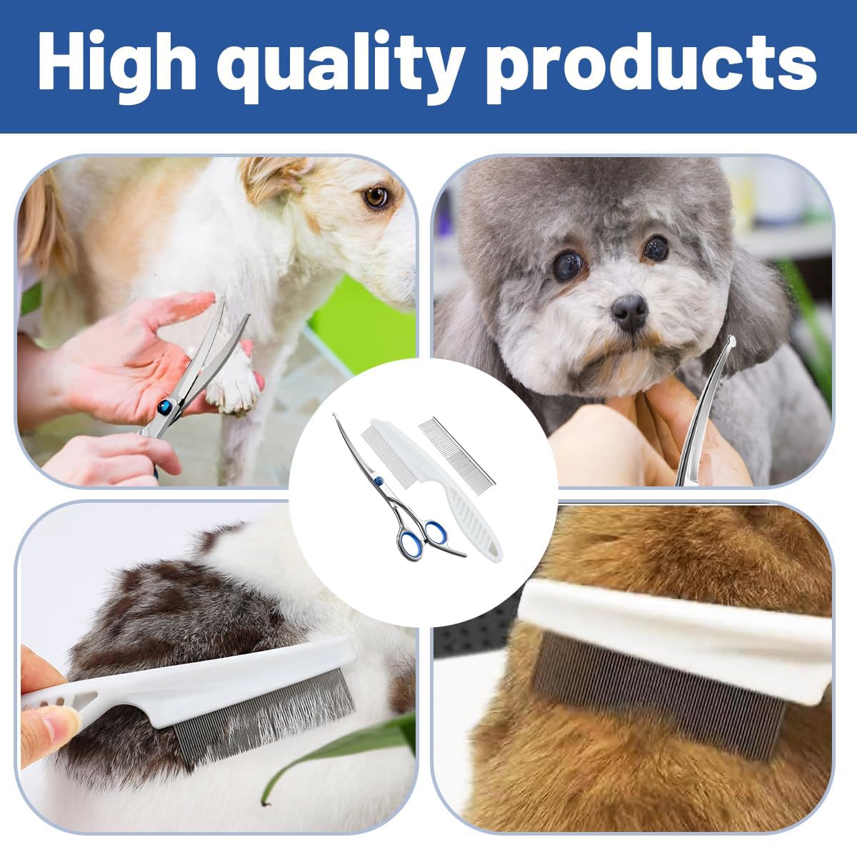 3Pcs Dog Grooming Scissors, Dog Hair Cutting Scissors,Professional Pet Hair Cutting Tools,Ideal for Home Grooming 4