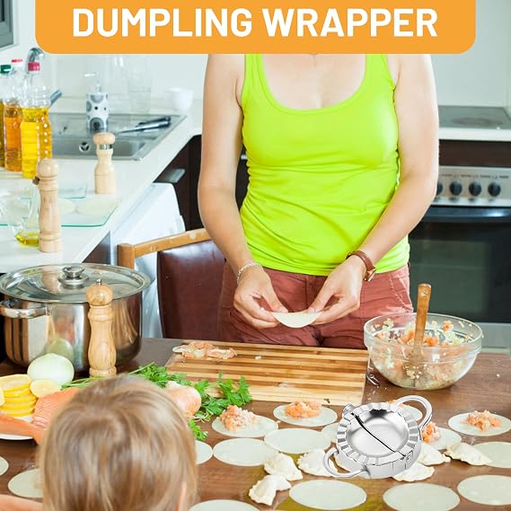 1 Pcs Dumpling Maker Set, 75 mm Gyoza Press, Meat Pie Cutter for Homemade Dumplings, Empanada and Pasty Maker, Ideal for Family Cooking and Quick Meals