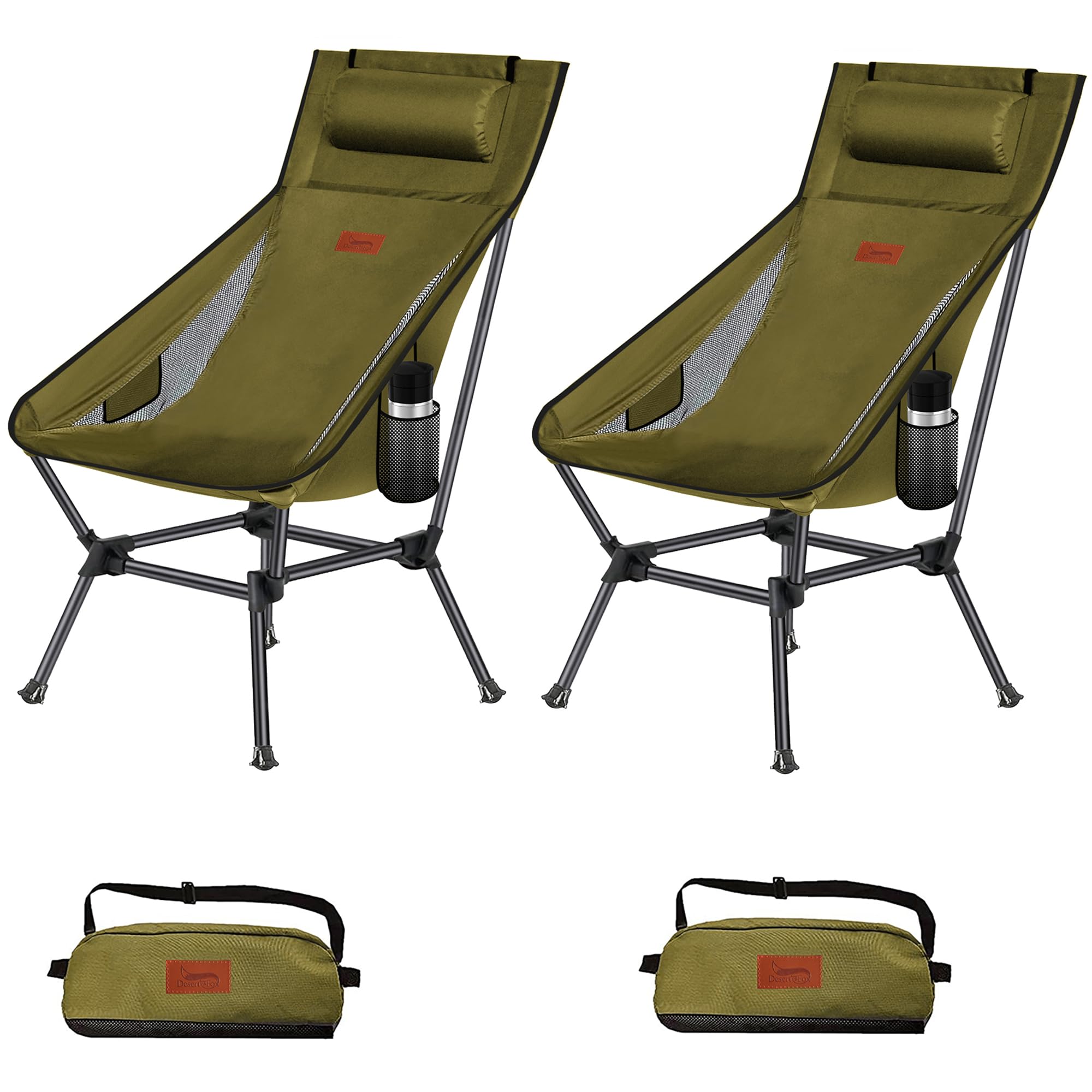 ベージュ_単品 DesertFox アウトドアチェア 2WAY キャンプ椅子 ローチェア 軽量 枕付き ハイバック 【独自開発のカップホルダー】 耐荷重150kg コンパクト イス ロータイプ 収納袋付属 携帯便利 STG0098 (単品， ベージュ) Amazon.co.jp: DesertFox アウトドアチェア 2WAY キャンプ椅子