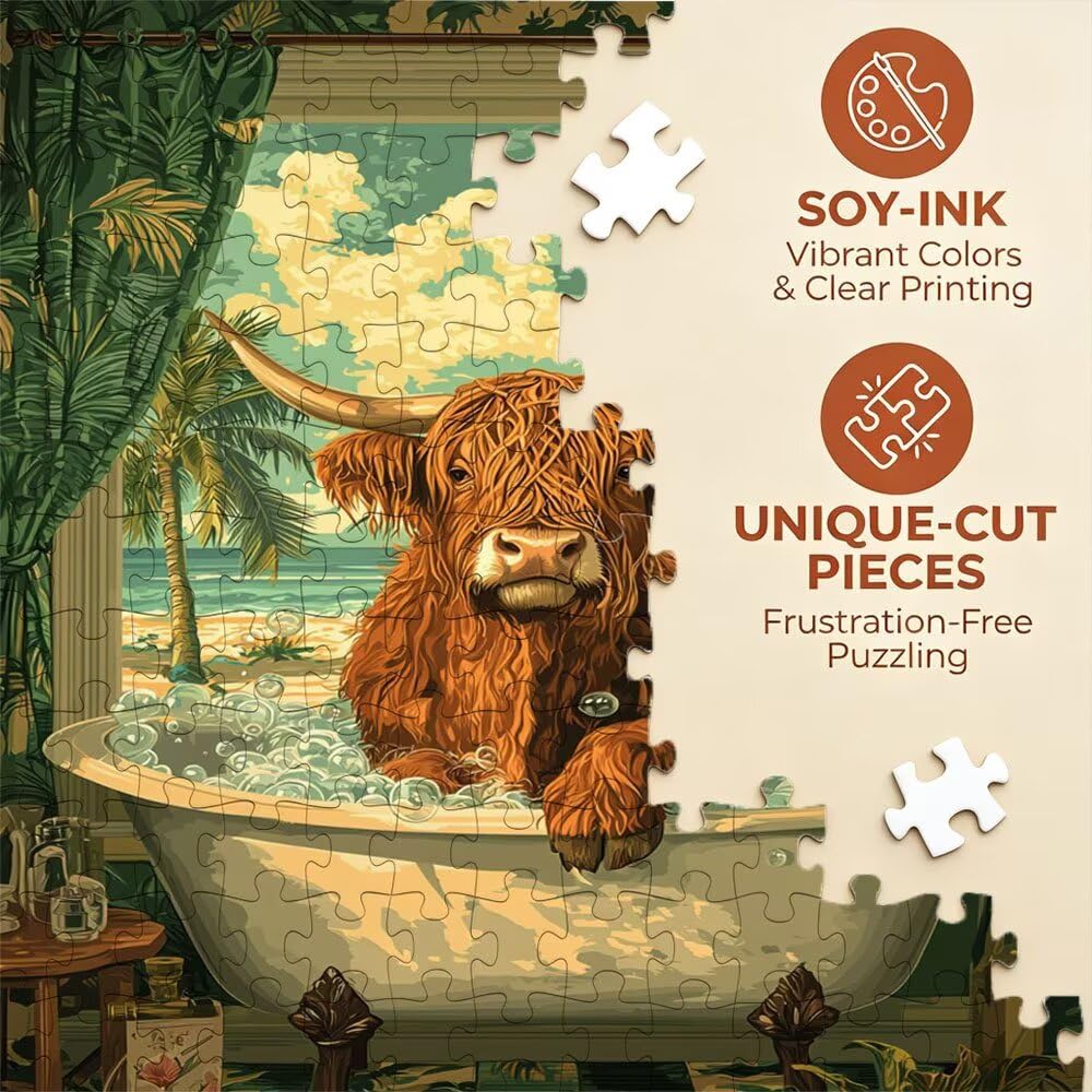 Puzzle 5000 Pezzi, Bagno Bovino 3D Puzzle per Adulti Impegnativo, Educa Puzzles Artistico, Divertente E Stimolante Puzzles Decorativo per La Famiglia, Regalo e Decorazione Pareti DX0YL6-738