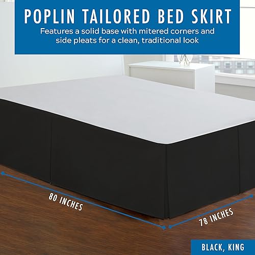 Miniatura 90 de Fresh Ideas Bedding Tailored Bedskirt, Classic 14” Drop Length, Pleated Styling, California King, White