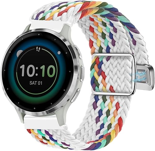 Abanen Correa de reloj trenzada de nailon elástico para Garmin Venu 2S Vivoactive 4S Vivomove 3SVenu 3S, correa elástica suave de 0.709 in con