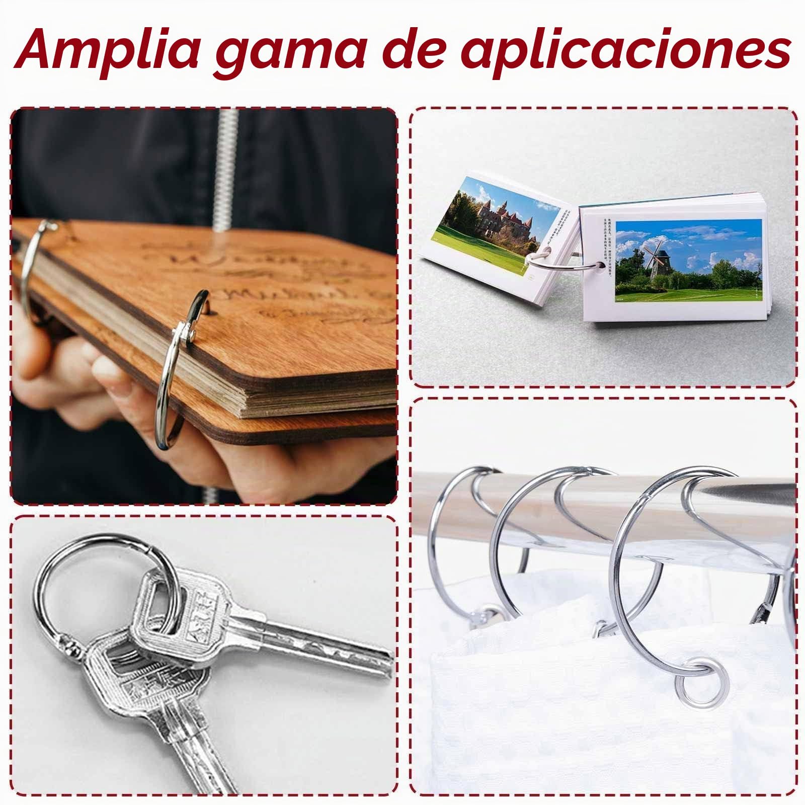 50 Piezas Anillas Encuadernar,Anillas Metalicas 50mm,Anillas de Encuadernacion de Metal,Anillas para Encuadernar,Anillos Libro de Metal Plateado para Uso Escolar y Doméstico