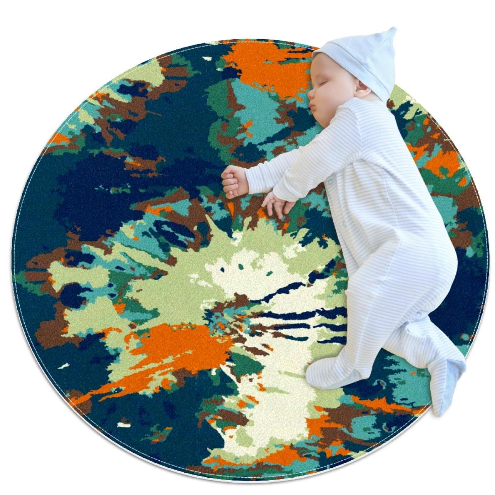 Tapis de salle de bain abstrait tie-dye pour chambre d'enfant