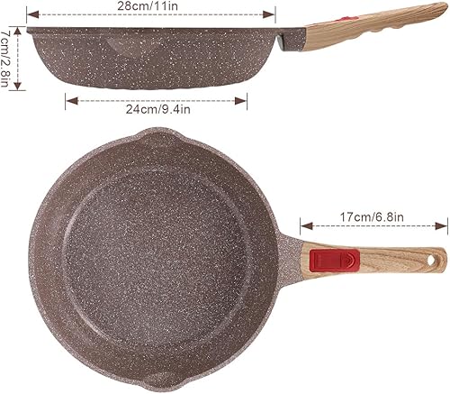 Miniatura 8 de Sartén profunda de cerámica antiadherente, sartén saludable de 11 pulgadas con mango extraíble, apto para horno, sin PFAS PFOA ni PTFE