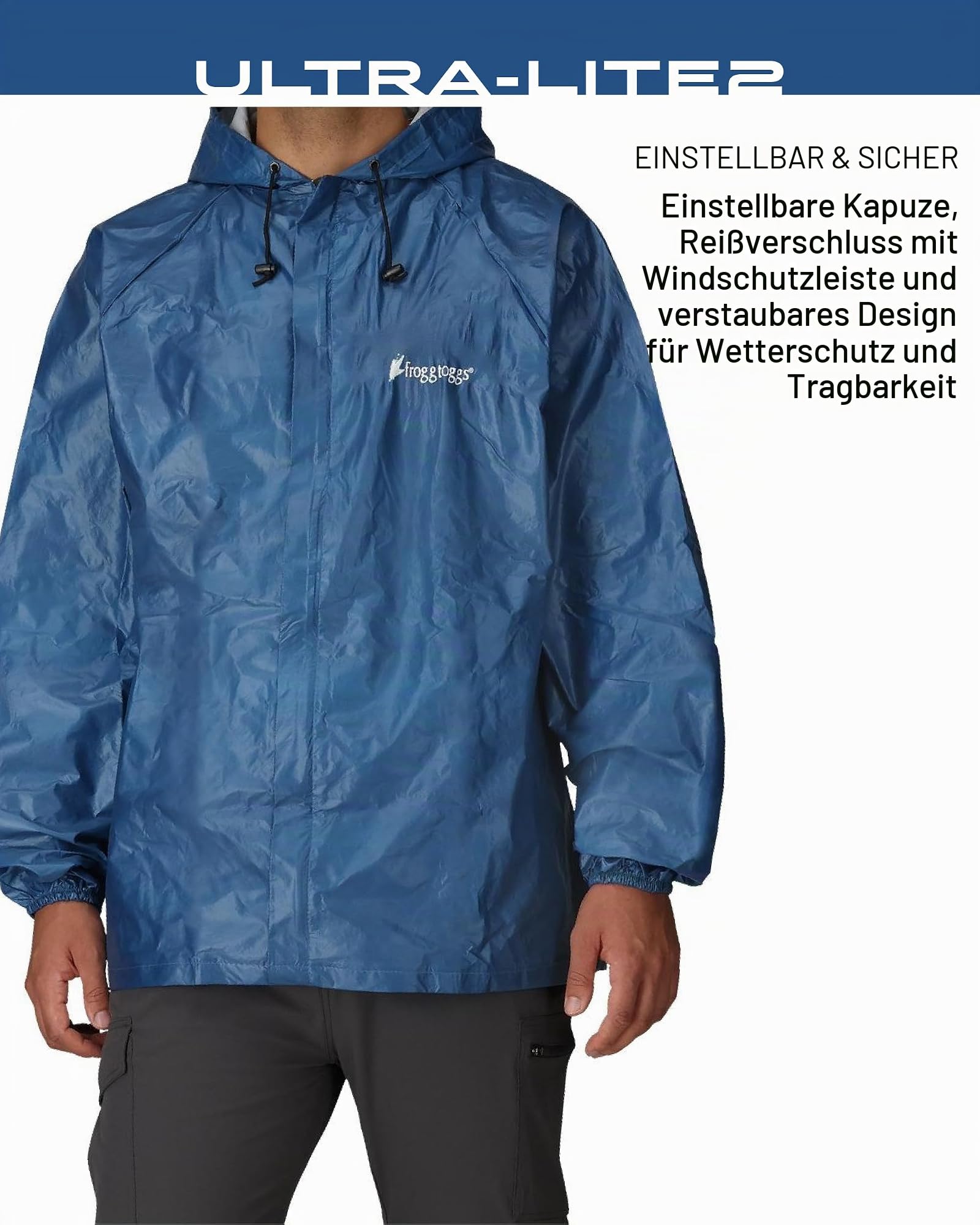 FROGG TOGGS Ultra-Lite2 Regenjacke für Herren, wasserdicht, atmungsaktiv