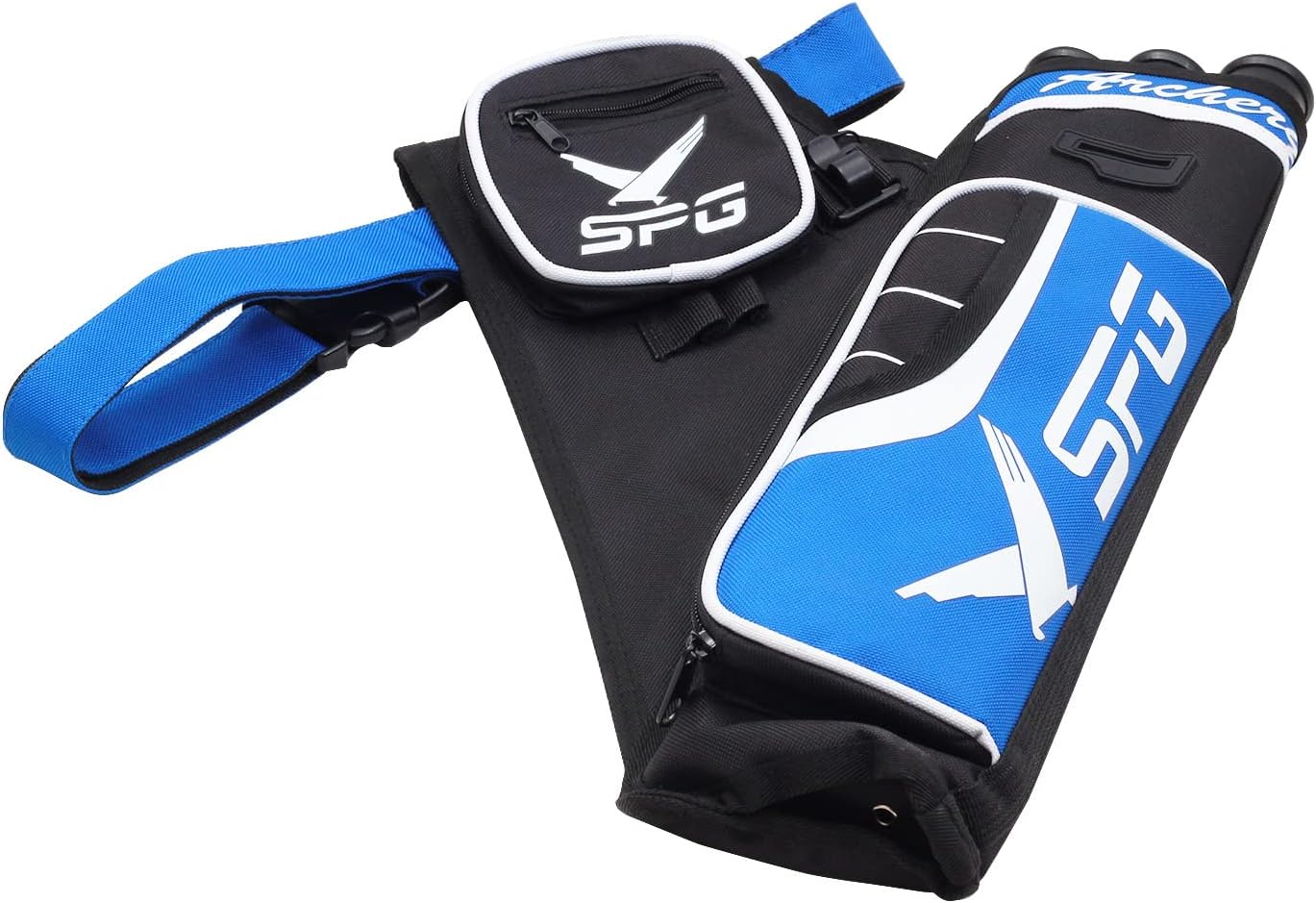Archery Hip Quiver for Arrows-3 Tube Quiver Includes Tab and Release Pockets and Adjustable Nylon Belt for Bow Target Shooting