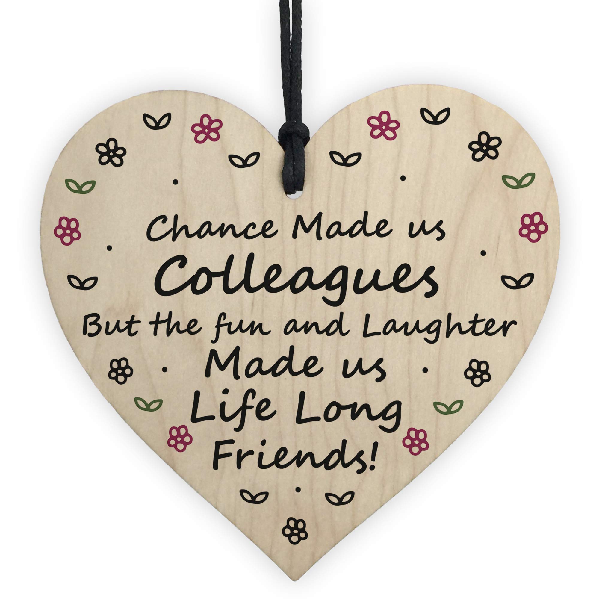 RED OCEAN Chance Made Us Colleagues Wooden Heart Colleague Birthday Keepsake