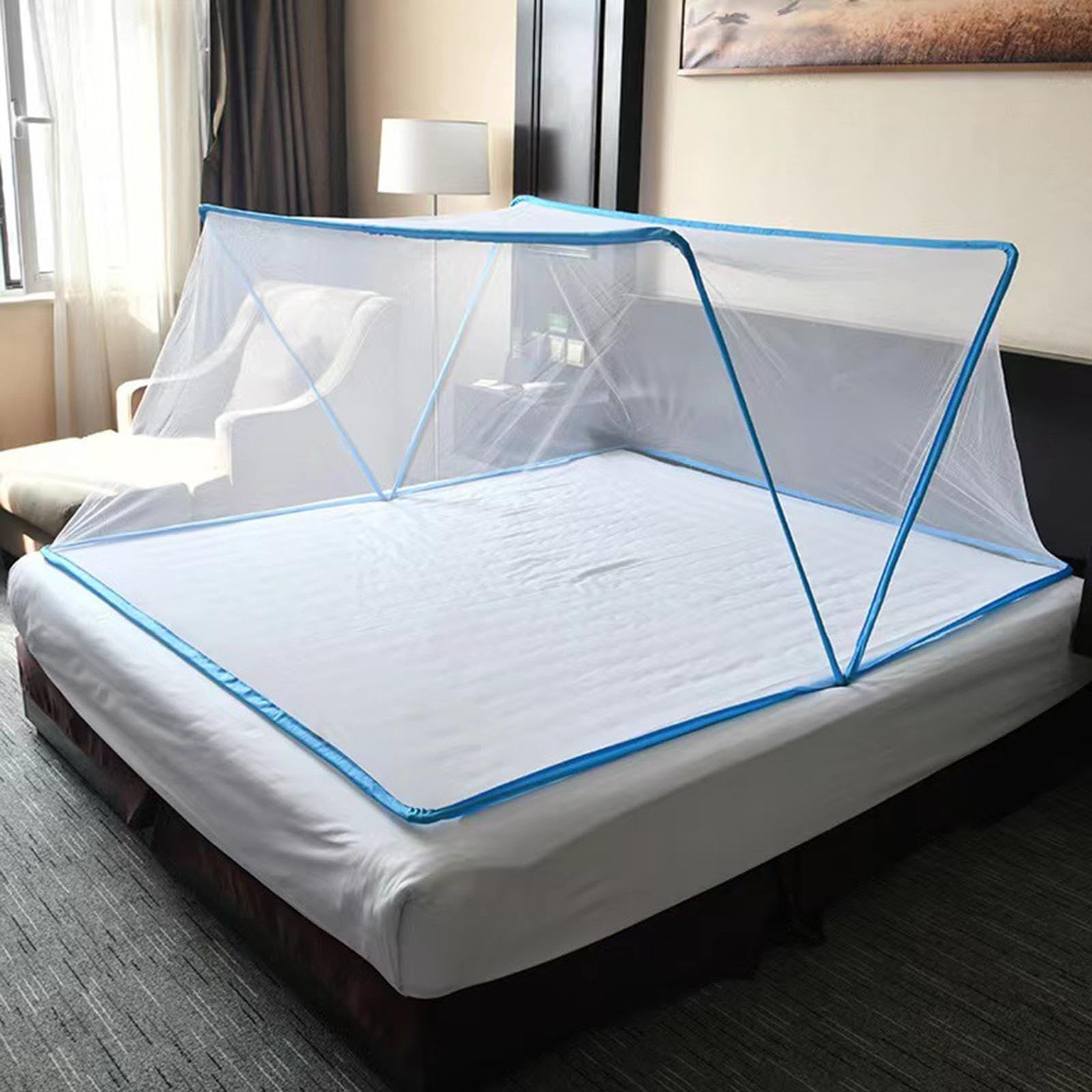 Tenda da letto leggera, baldacchino portatile per casa o viaggio, per famiglie e amici, tenda da campeggio, accessori per biancheria da letto,
