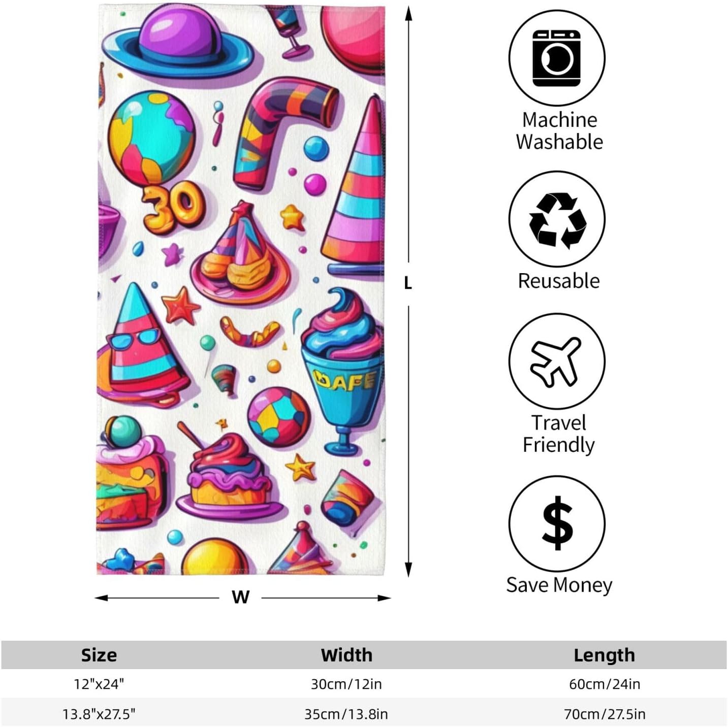 Unicorn Food Print Hand Towels for Kitchen, Decorative Bathroom Towels Decor Farmhouse Cute for Men Women Gifts