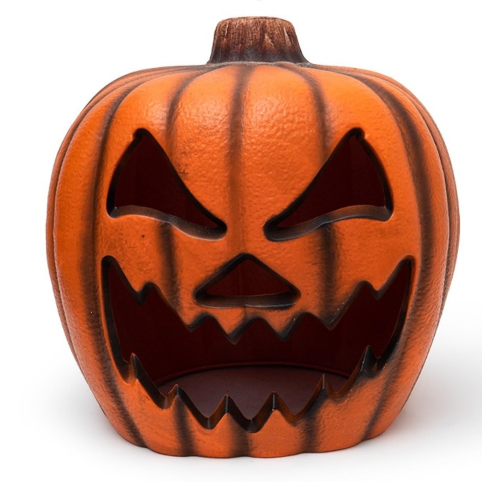 Zucca di Halloween da 50 Cm , 50cm , Zucca Di Halloween Con Faccia Spettrale Effetto Invecchiato