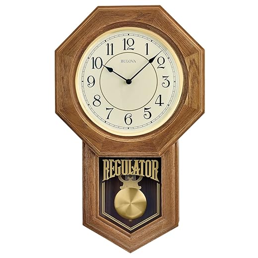 Bulova Thomaston Golden Mantel Clock, Model C 3545 | Elegant Design | Gold Tone Finish | Quartz