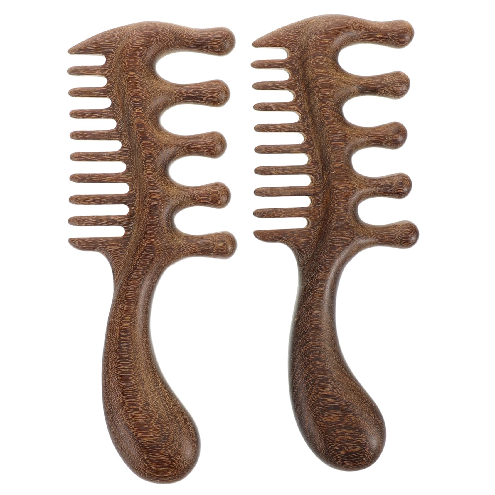 FOMIYES 2Pcs Wooden Scalp Massage Comb Multi Functional Wide Tooth Brush for Scalp Massaging and Relaxation Sandalwood Hair Brush for Men and Women