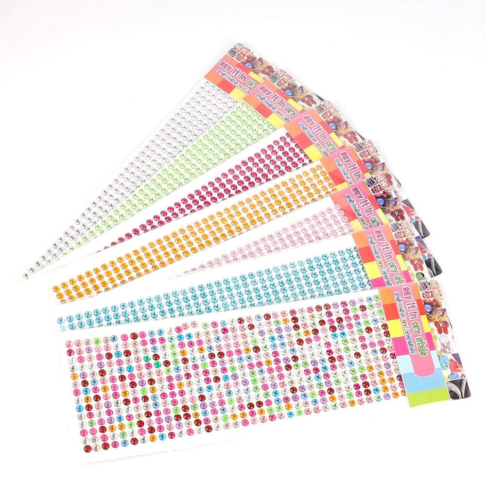 500 szt./partia 6 mm samoprzylepny kryształ górski do telefonu PC naklejka samochodowa akcesoria do stylizacji sztuka diament scrapbooking naklejki, różne kolory
