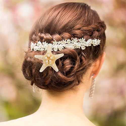 Miniatura 5 de 2 pinzas para el cabello con diseño de estrella de mar, hechas a mano, diseño de estrella de mar natural, lindo accesorio para la cabeza para niñas