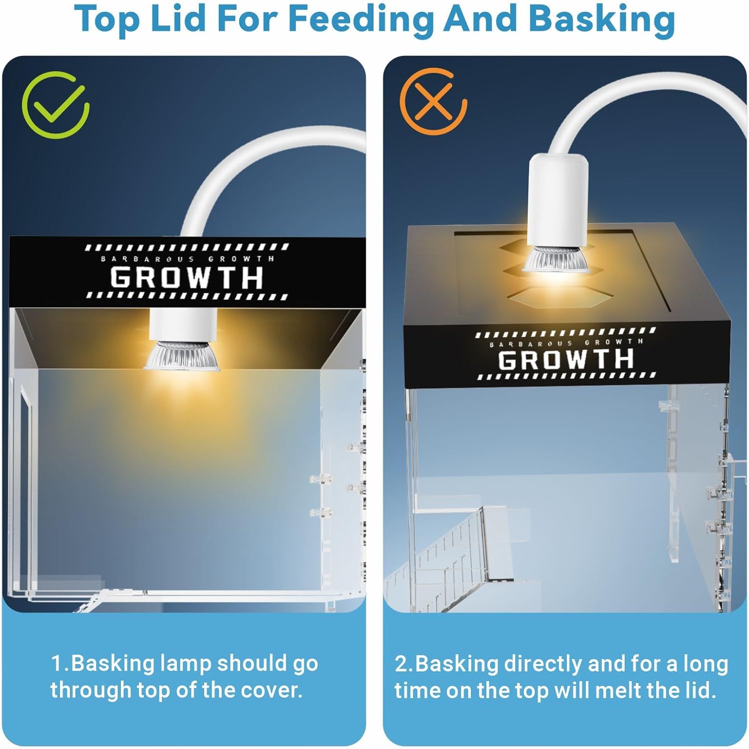 GOZILLA Adjustable Turtle Basking Platform, 11.8x7.9x7.9''Acrylic Turtle Topper & Dock, Hanging Platform Enclosure Warm Room for Turtles, Small Reptiles.(Large)