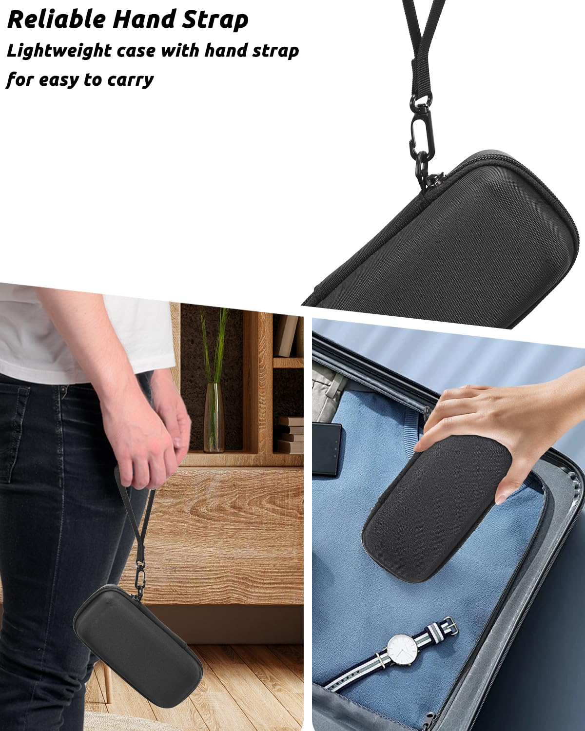 RAIACE Twarde etui kompatybilne z powerbankiem Anker 25 000 mAh, z kieszenią z siatki na kable i akcesoria. (dostępne tylko etui) – czarne