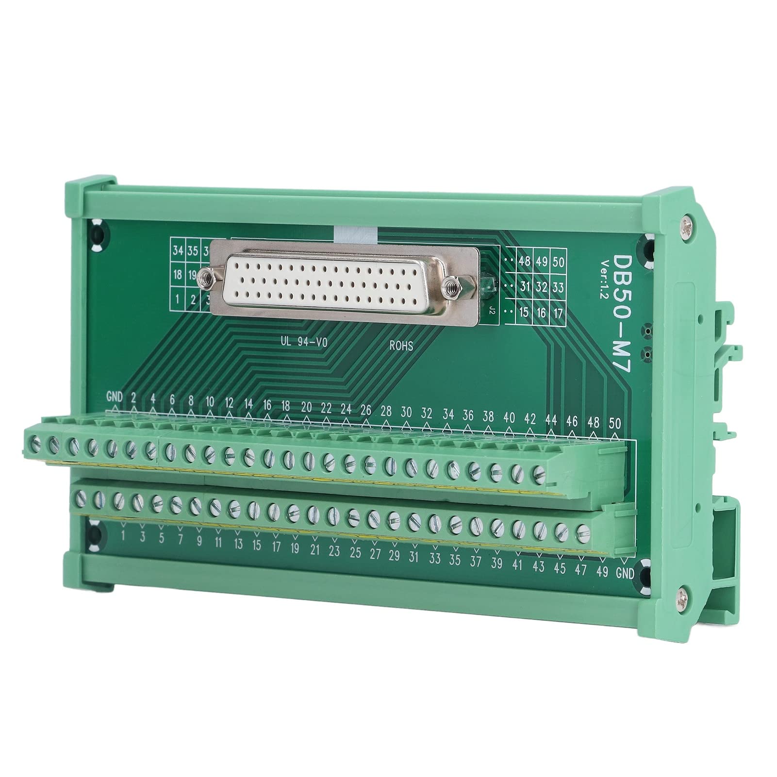 DB50-zu-Klemmenstecker 50-poliger Anschluss-Breakout-Plattenstecker DIN-Schienenmontage DC60V DB50-M7